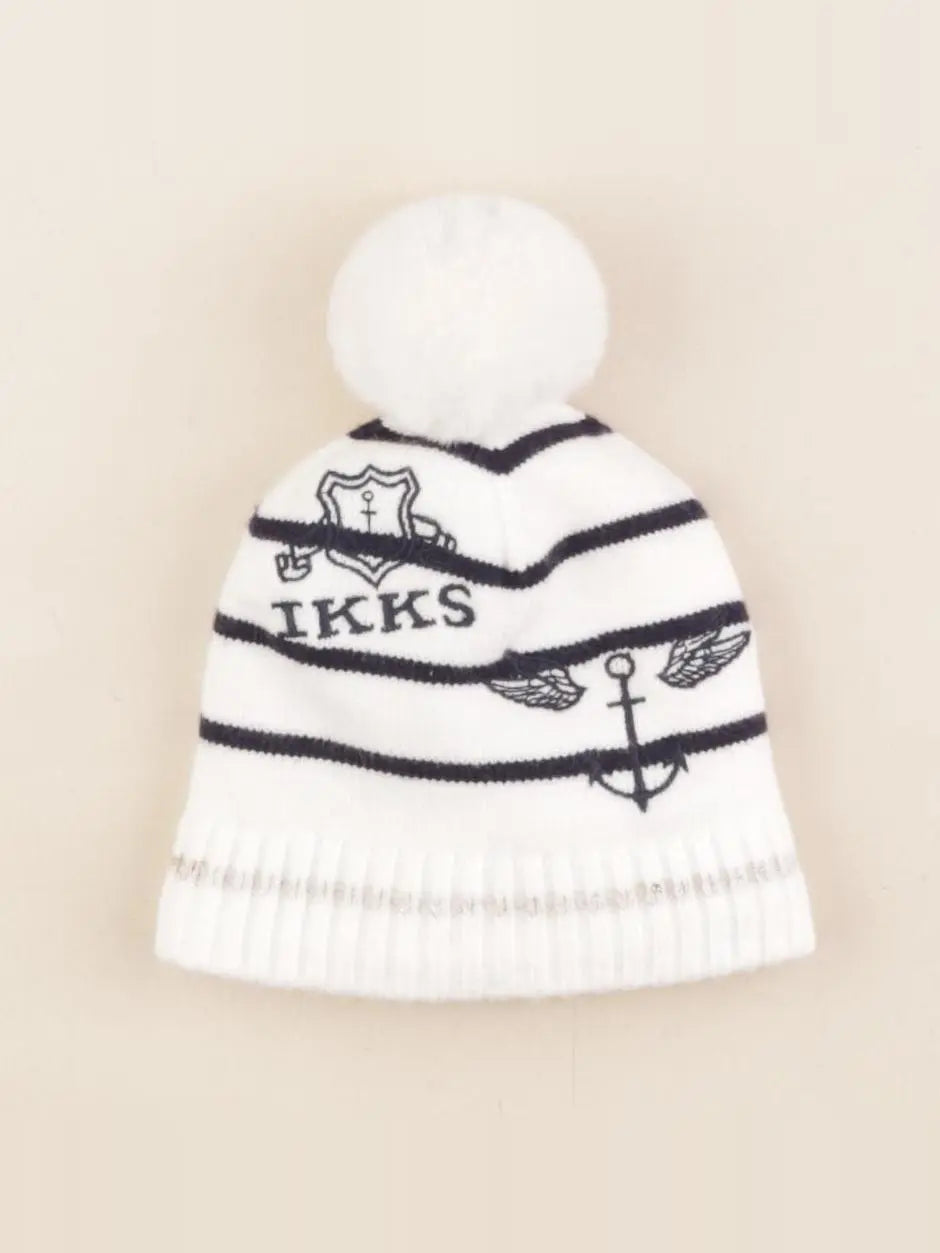 IKKS - bonnet blanc, bleu - 0/1 mois