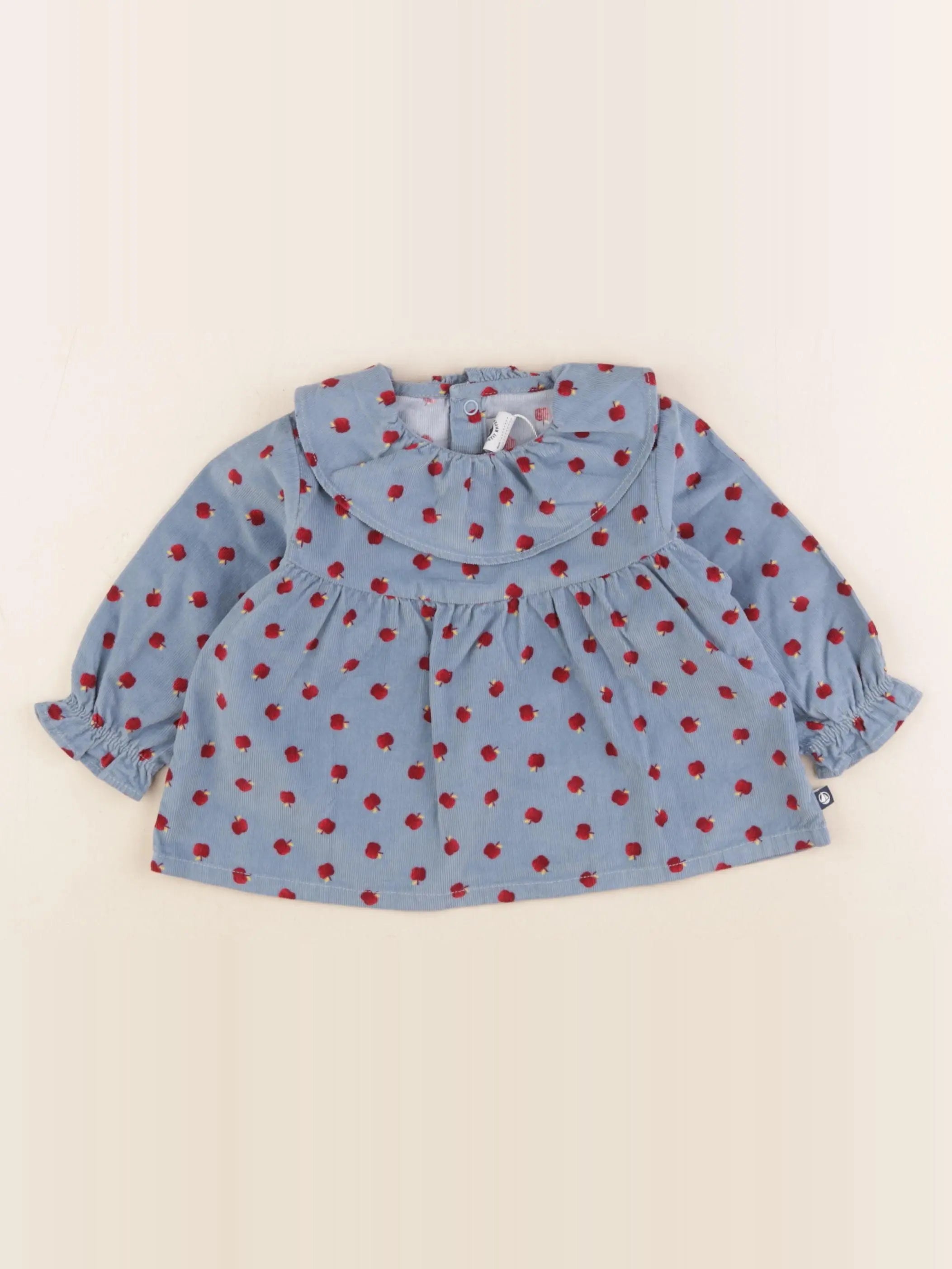 Petit Bateau - blouse bleu - 6 mois