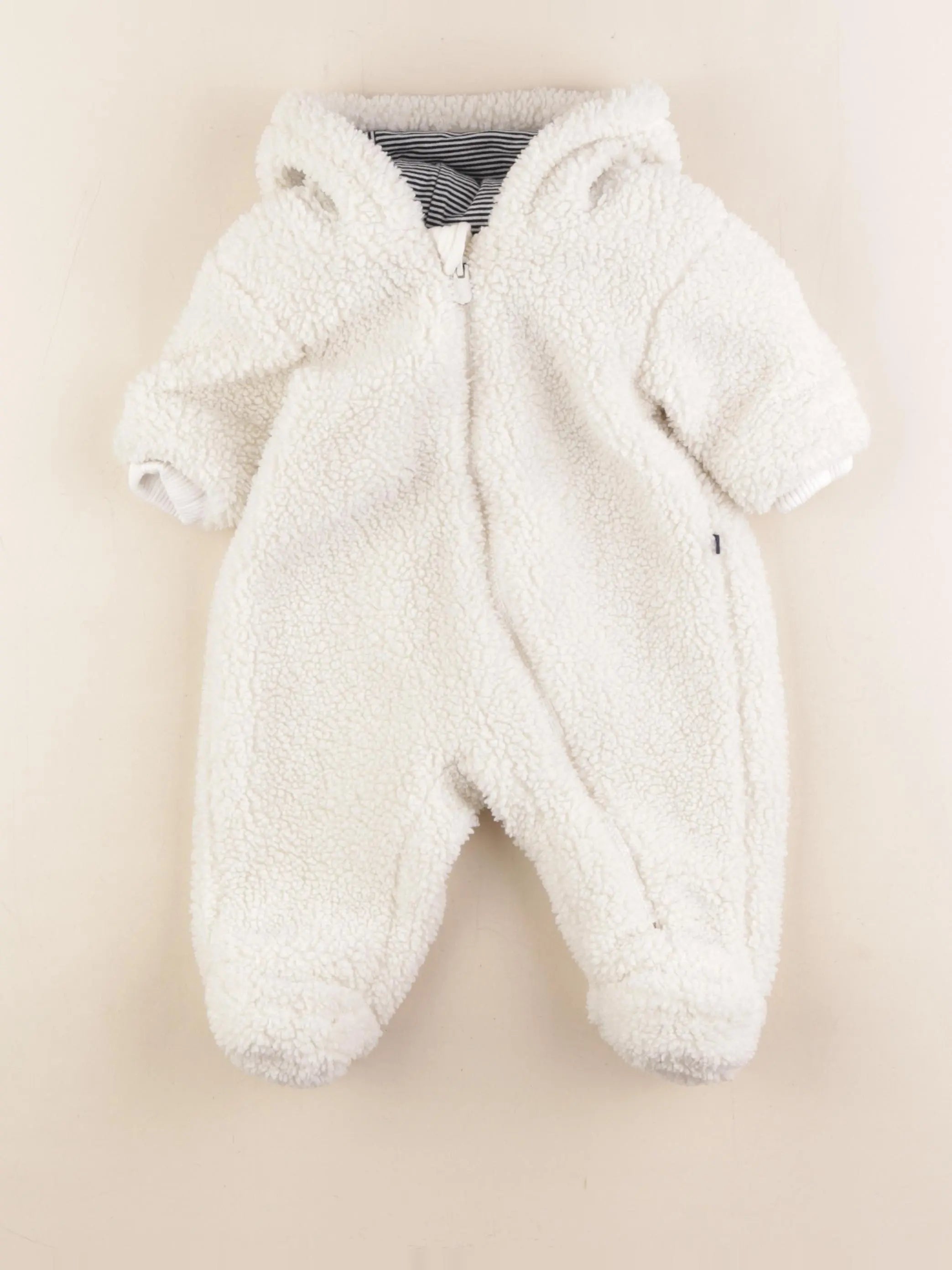 Petit Bateau - combi-pilote blanc - 3 mois