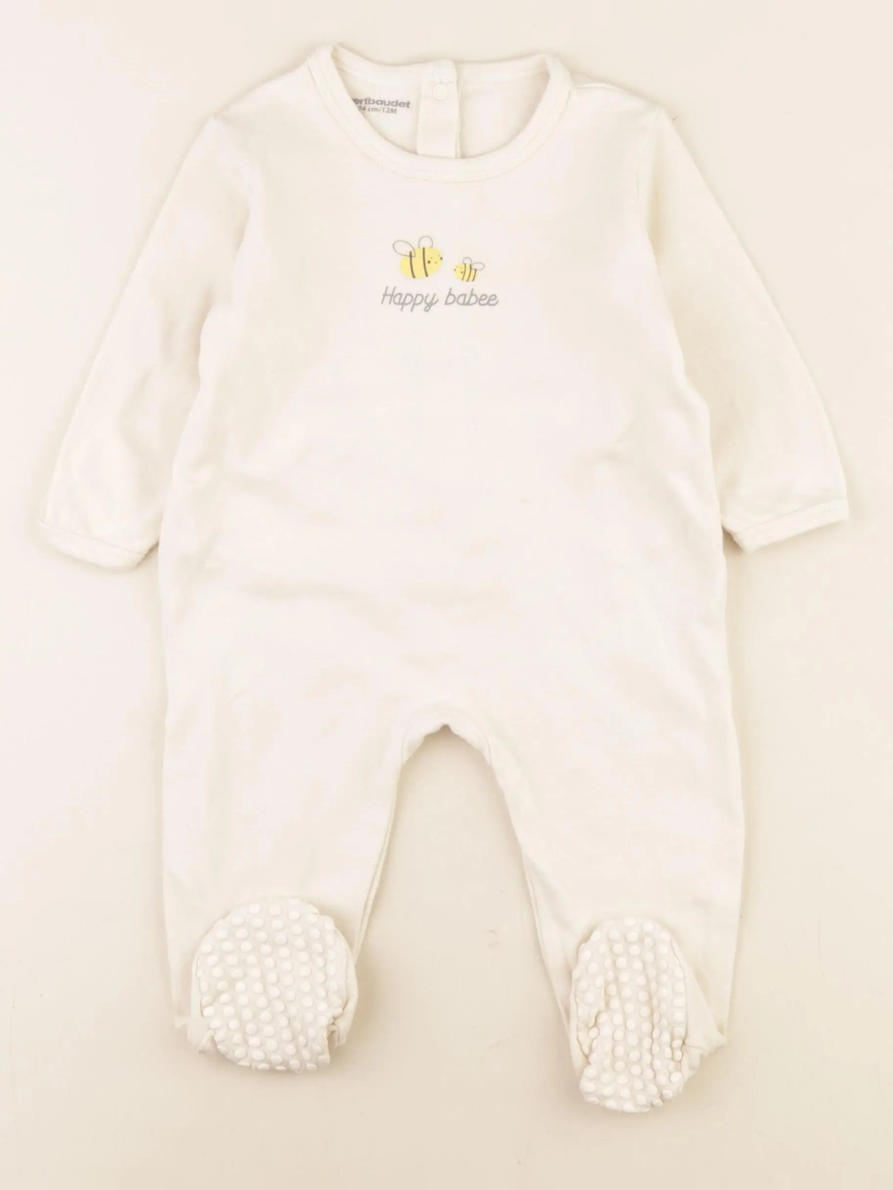 Vertbaudet - pyjama coton beige - 12 mois