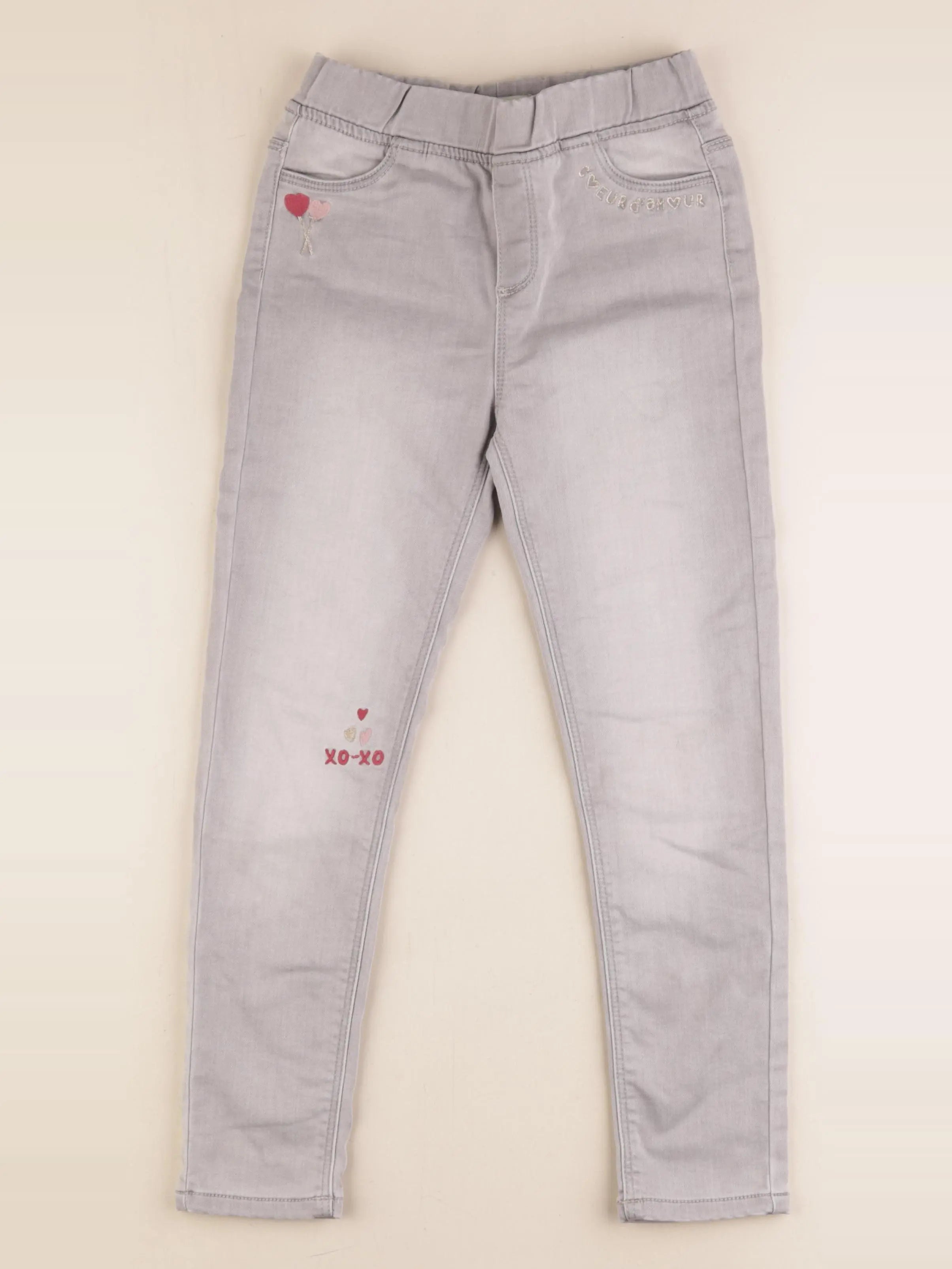 Vertbaudet - jegging gris, or - 9 ans