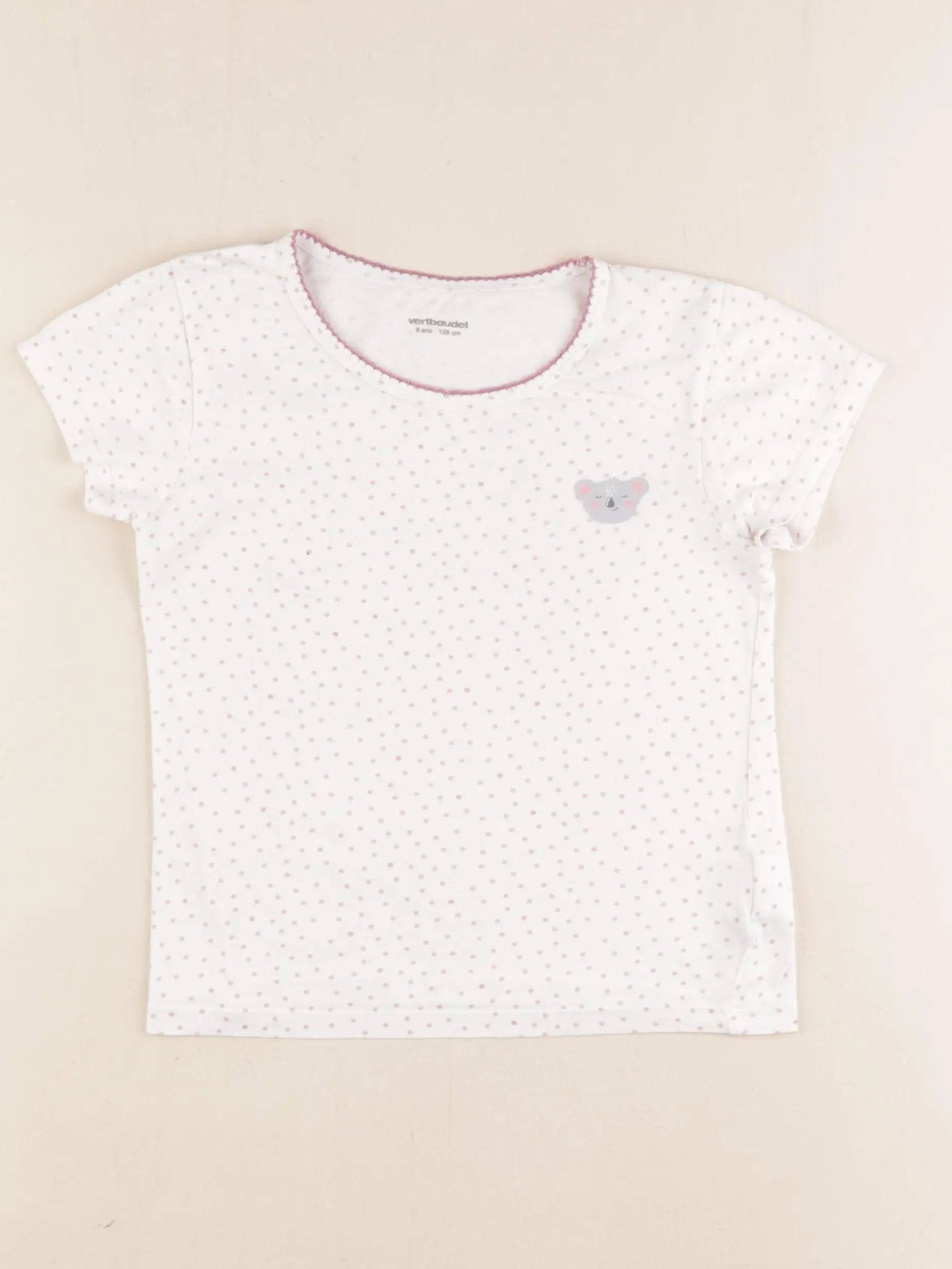 Vertbaudet - maillot de corps blanc, rose - 8 ans