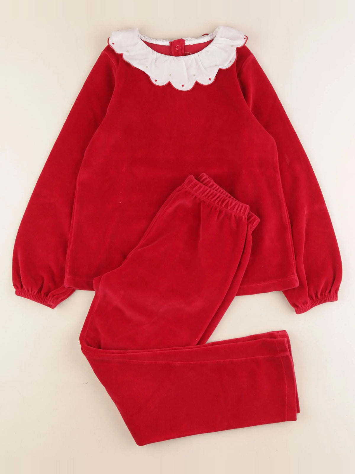 Jacadi - pyjama velours rouge - 8 ans