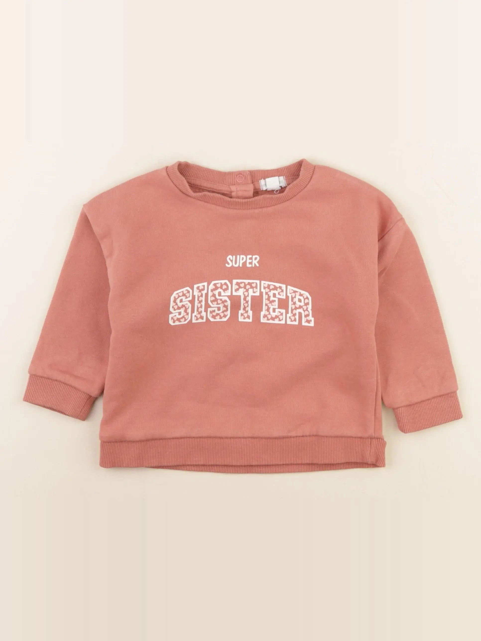 Vertbaudet - sweat rose - 18 mois