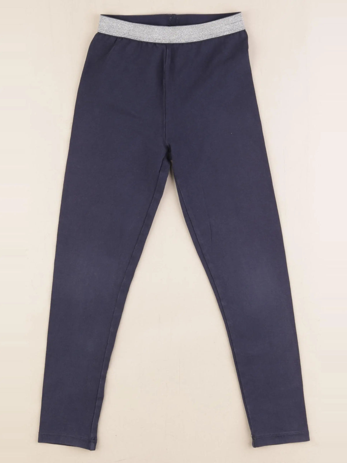 Vertbaudet - legging bleu, argent - 6 ans