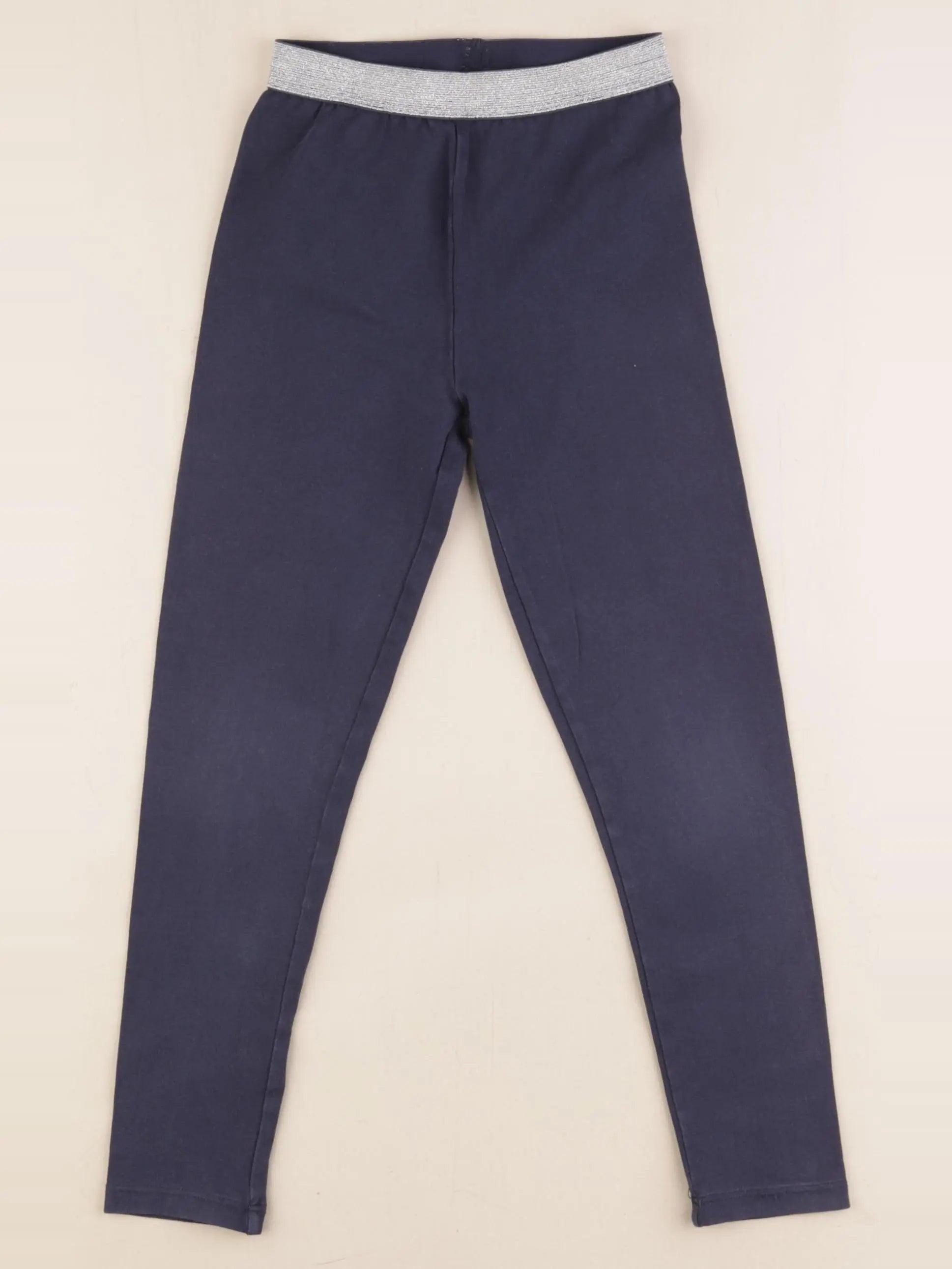 Vertbaudet - legging bleu, argent - 6 ans