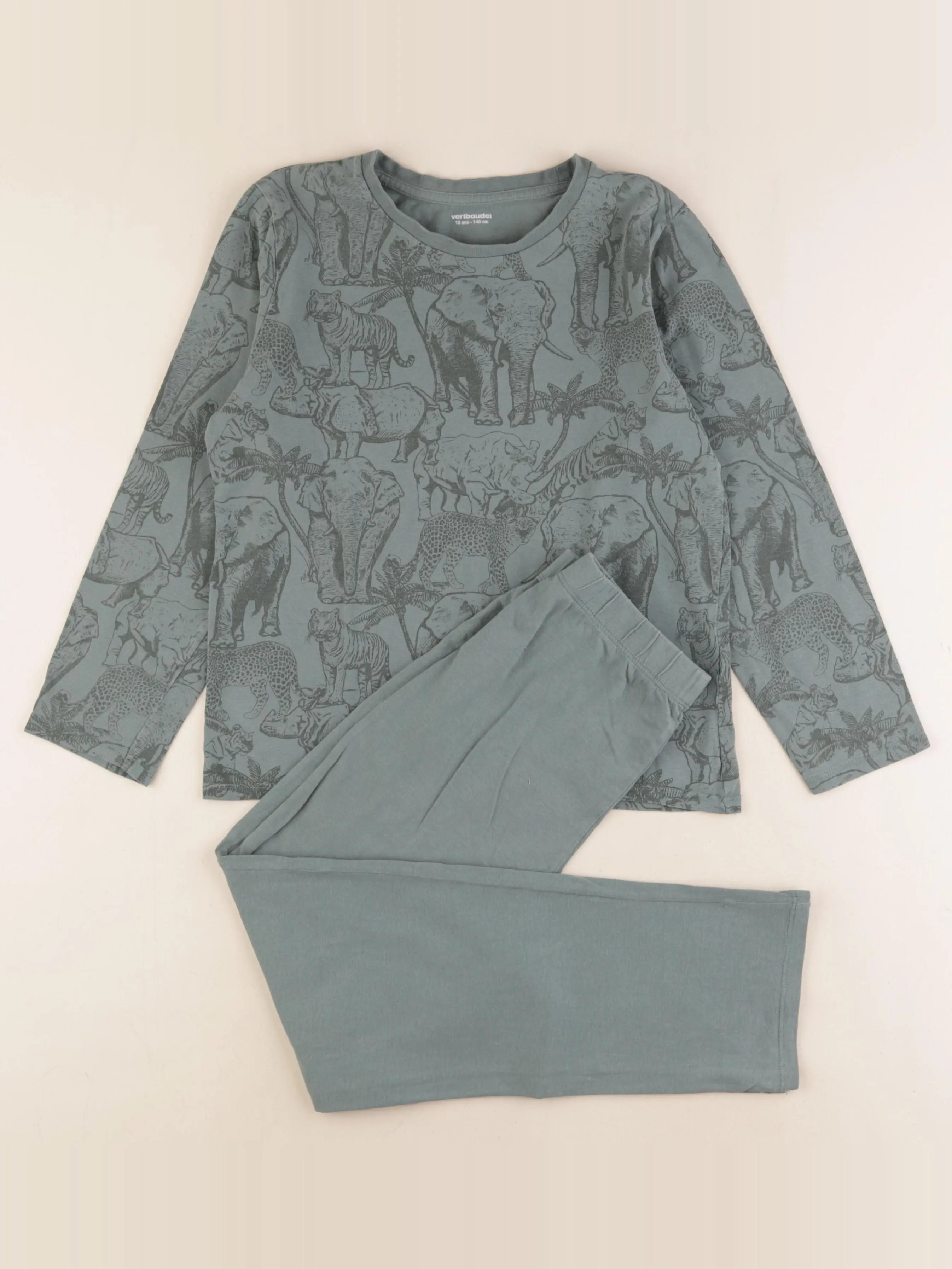 Vertbaudet - pyjama coton vert - 10 ans