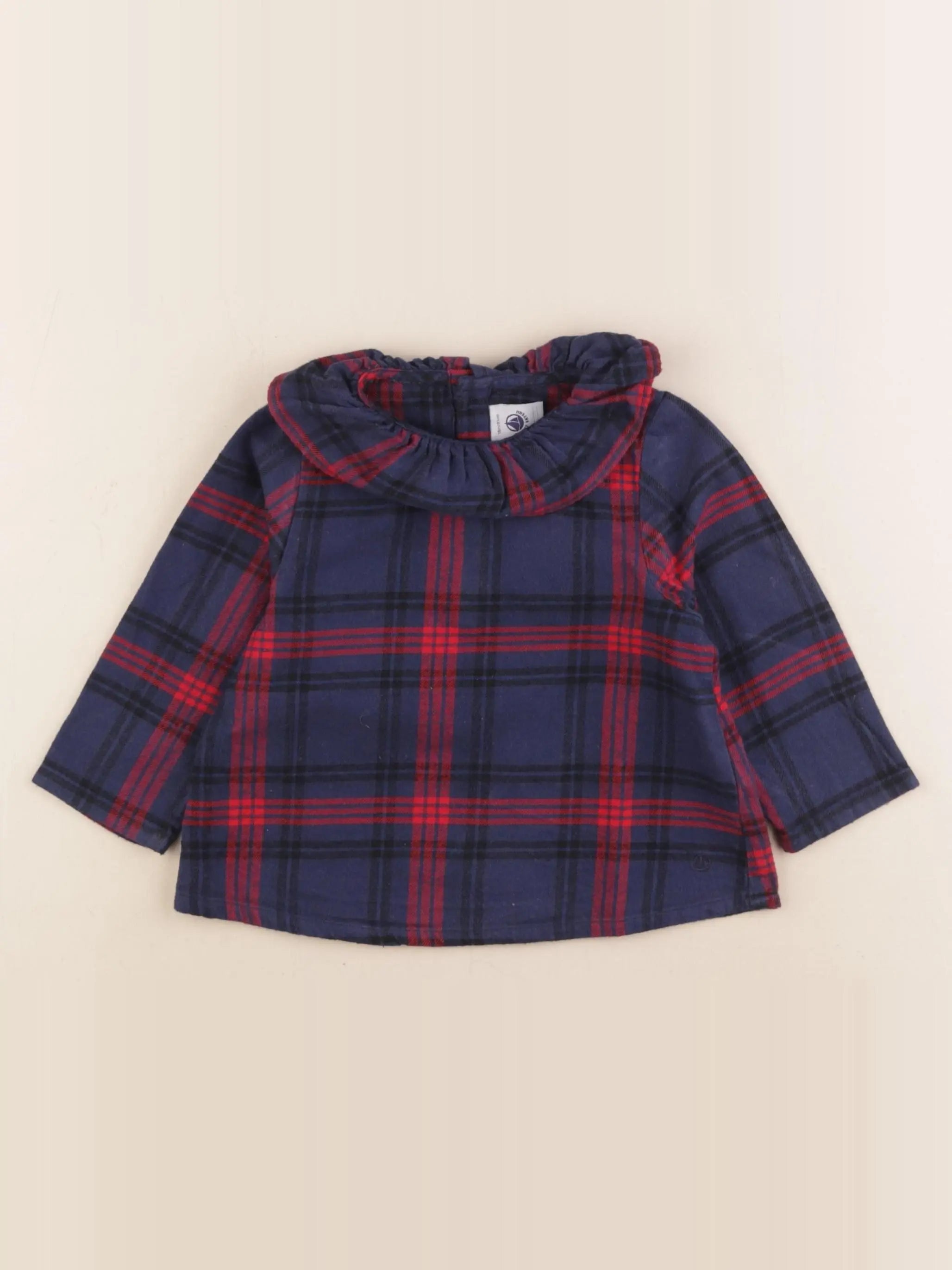 Petit Bateau - blouse bleu, rouge - 18 mois