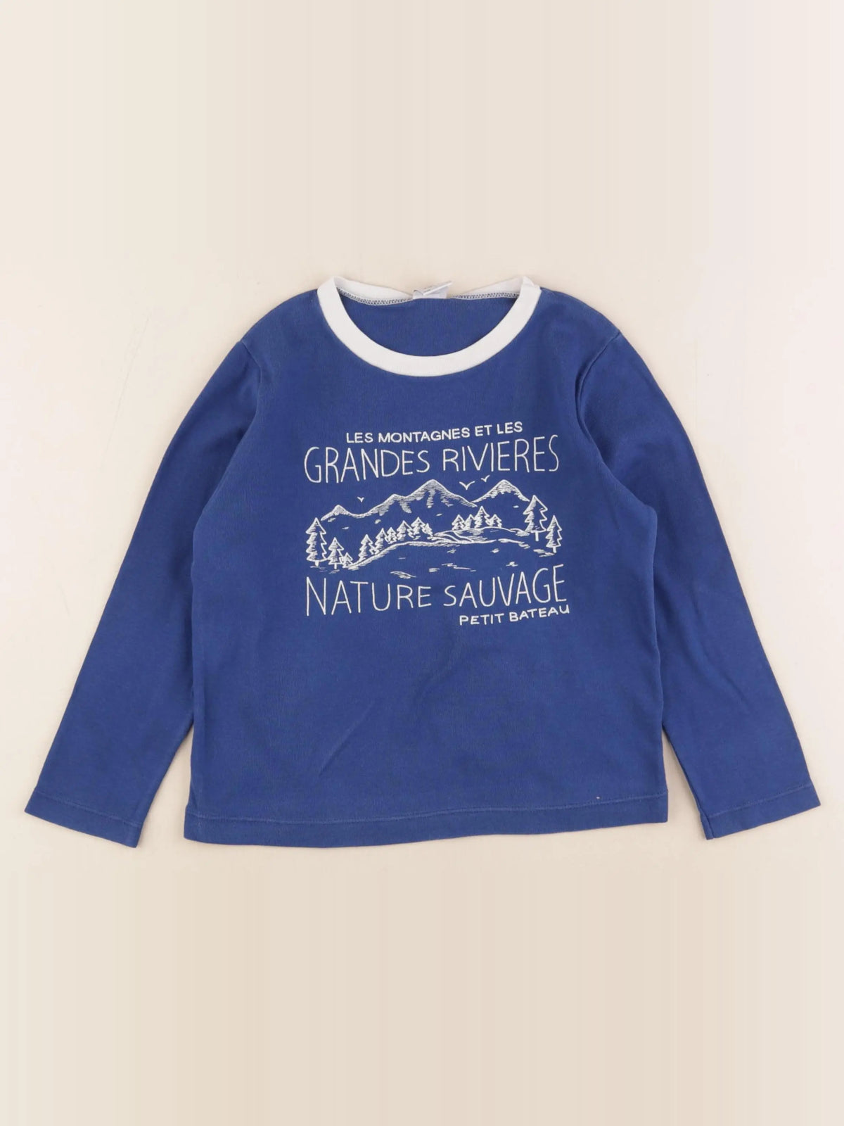 Petit Bateau - tee-shirt bleu - 5 ans