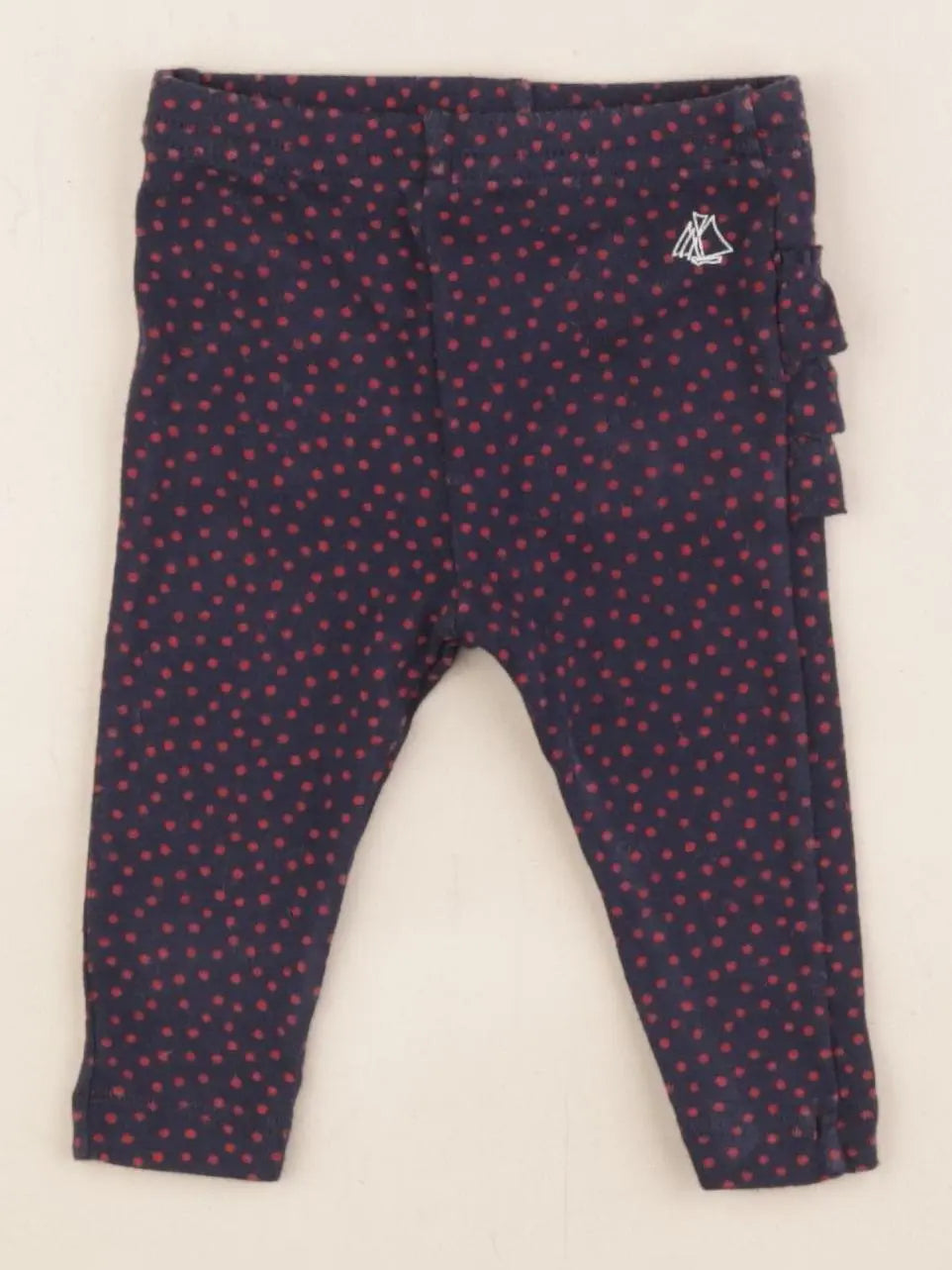 Petit Bateau - legging volants au dos bleu - 3 mois