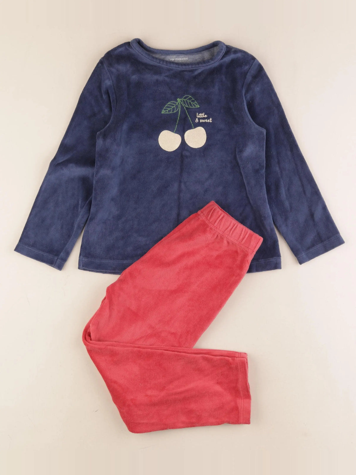 Vertbaudet - pyjama velours bleu - 6 ans