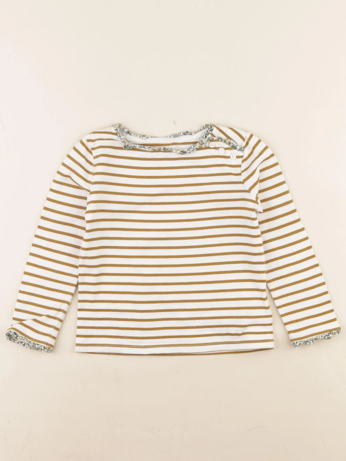 Cyrillus - tee-shirt beige, vert - 4 ans