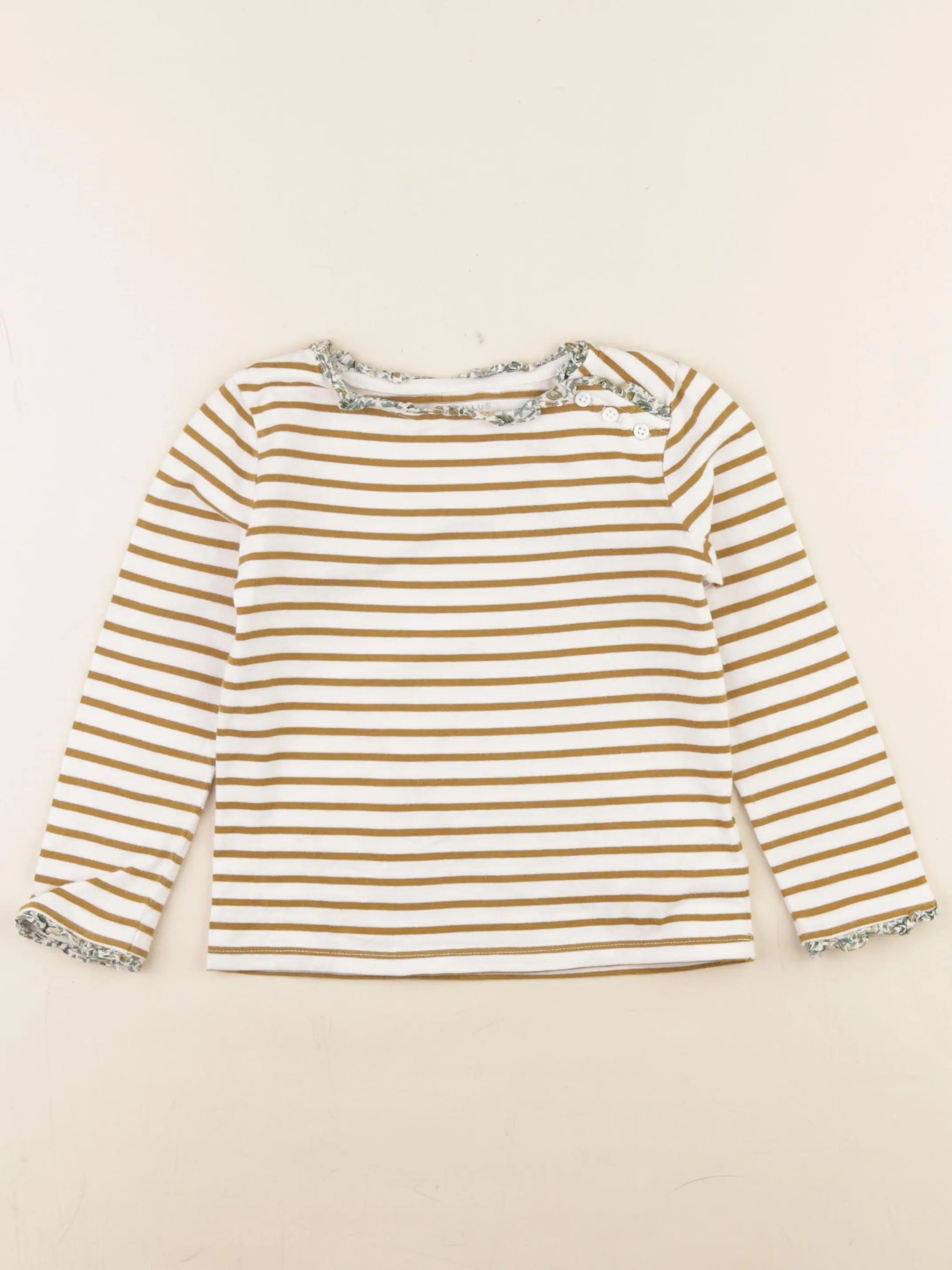 Cyrillus - tee-shirt beige, vert - 4 ans