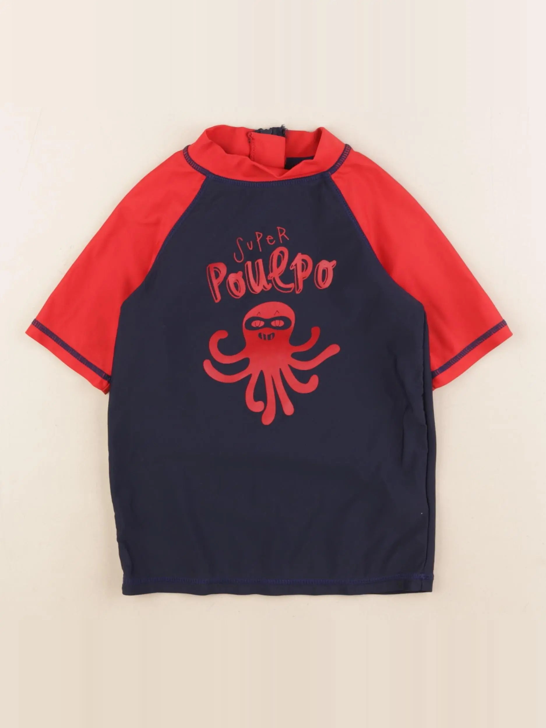 Vertbaudet - tee-shirt de bain bleu, rouge - 6 ans