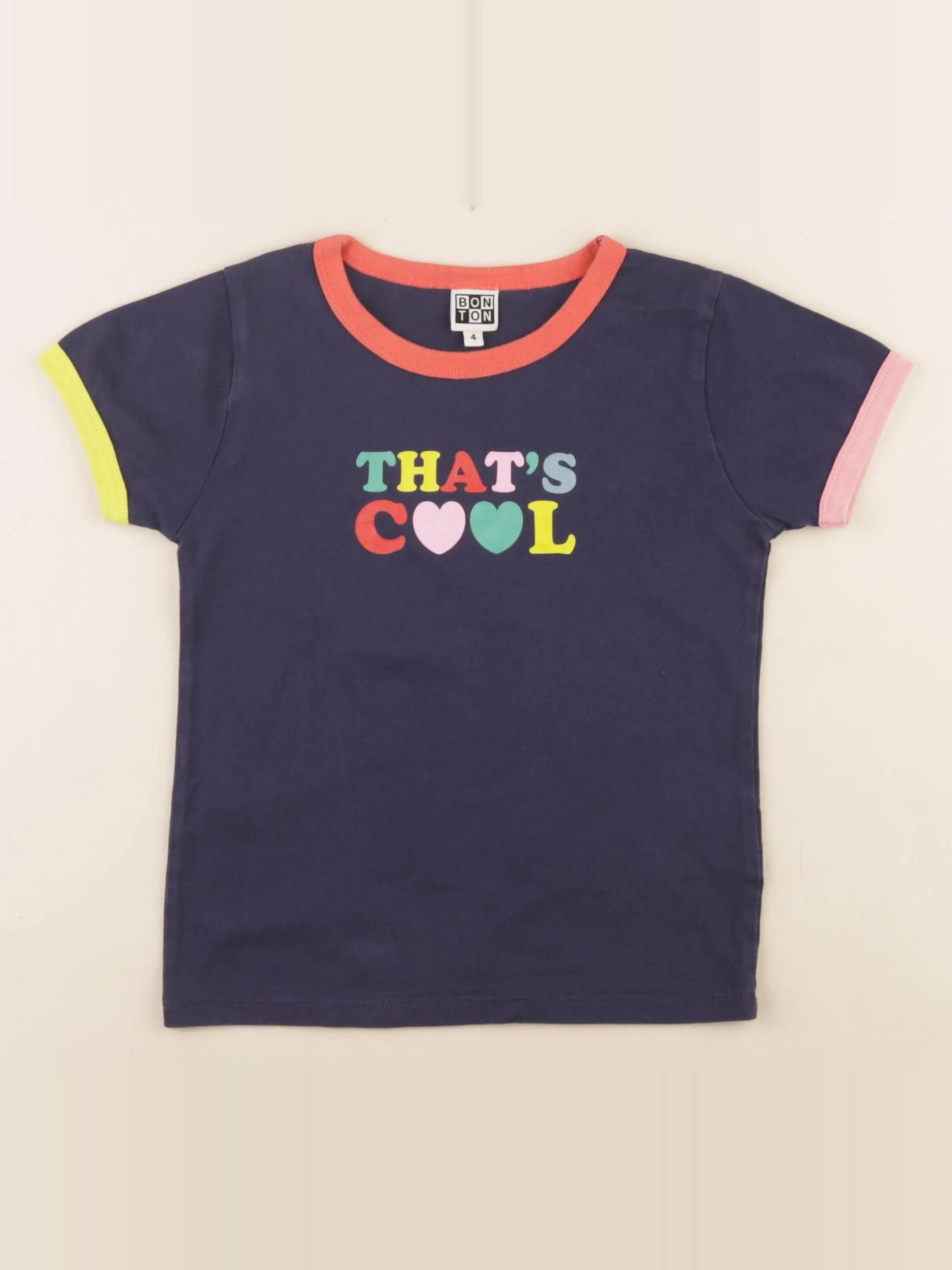 Bonton - tee-shirt bleu - 4 ans