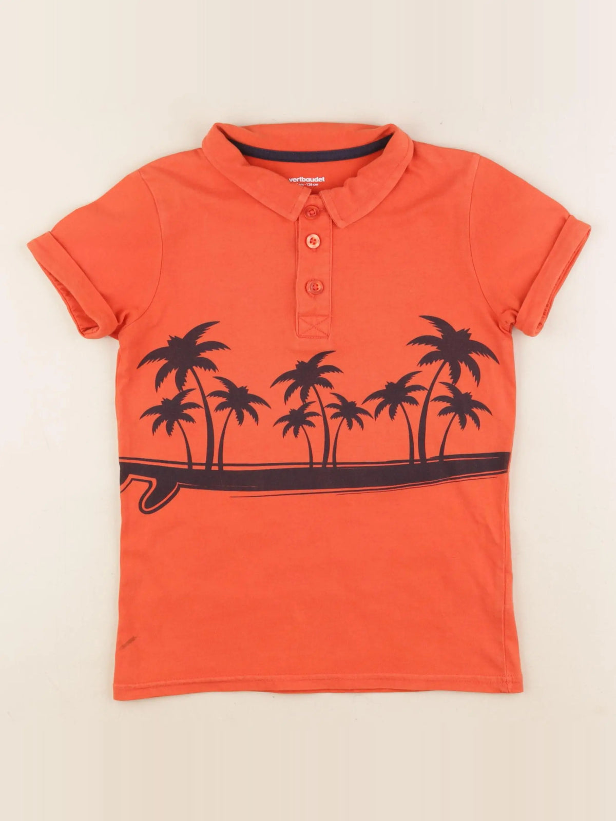 Vertbaudet - polo orange - 8 ans