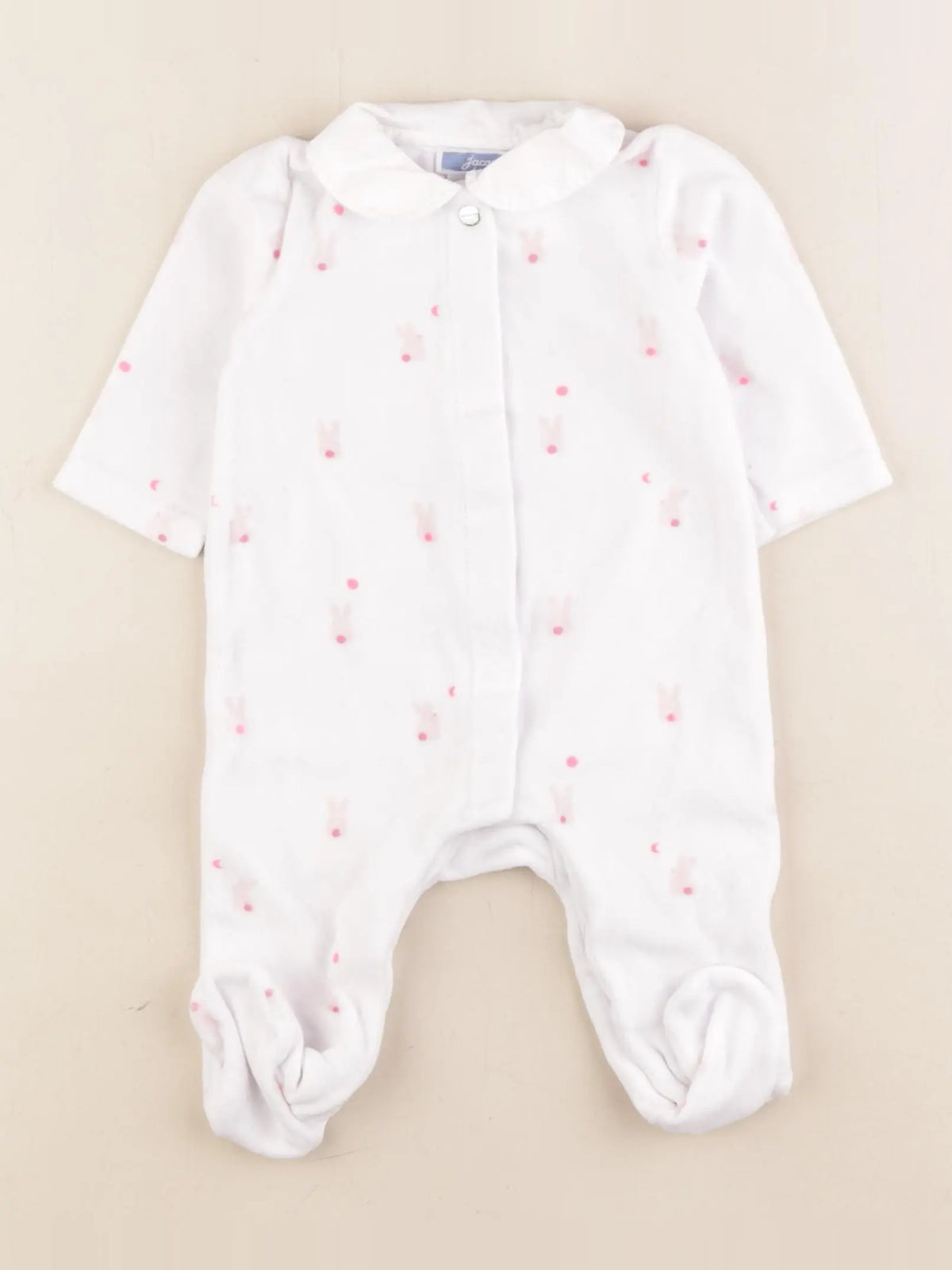 Jacadi - pyjama velours blanc - 3 mois