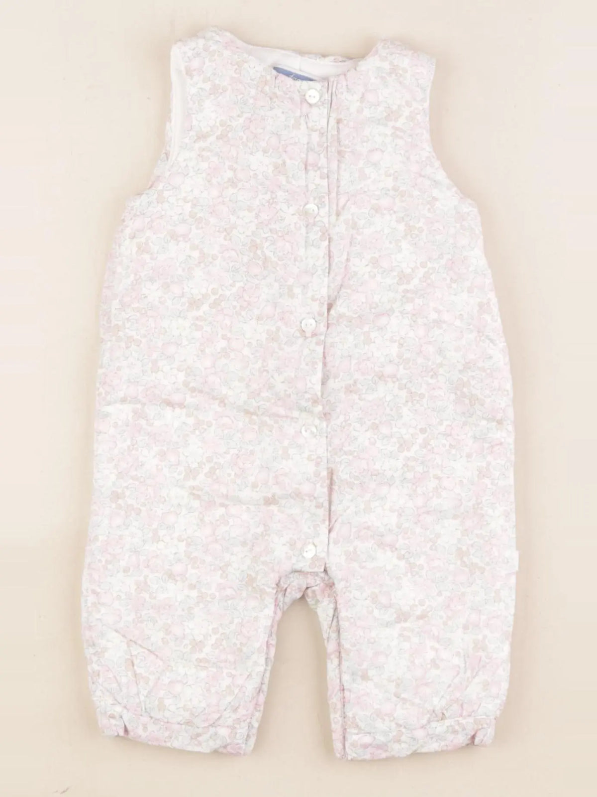 Jacadi - combinaison doublé, liberty rose, bleu - 1 mois
