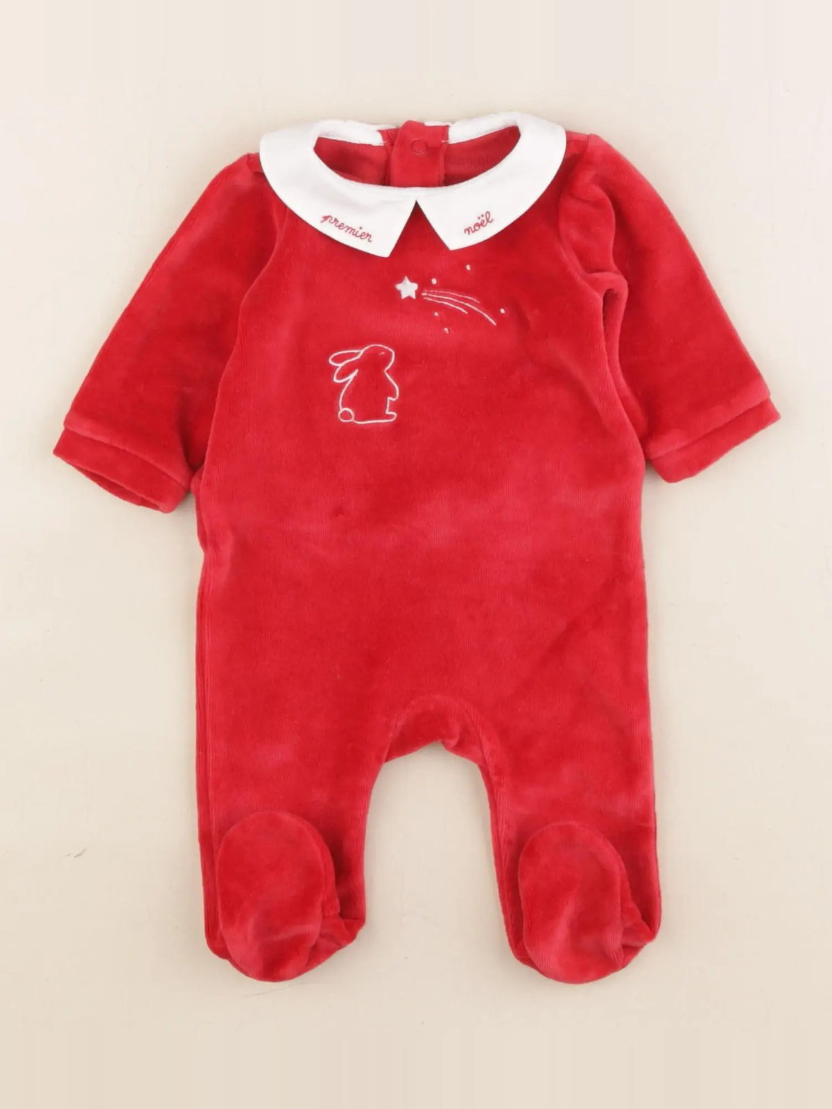 Jacadi - pyjama velours rouge - 1 mois