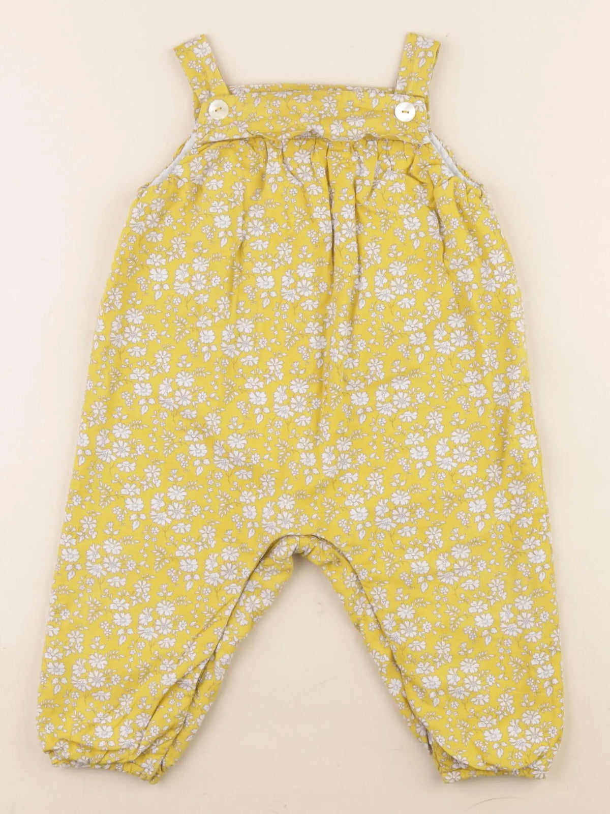 Jacadi - salopette liberty jaune - 12 mois