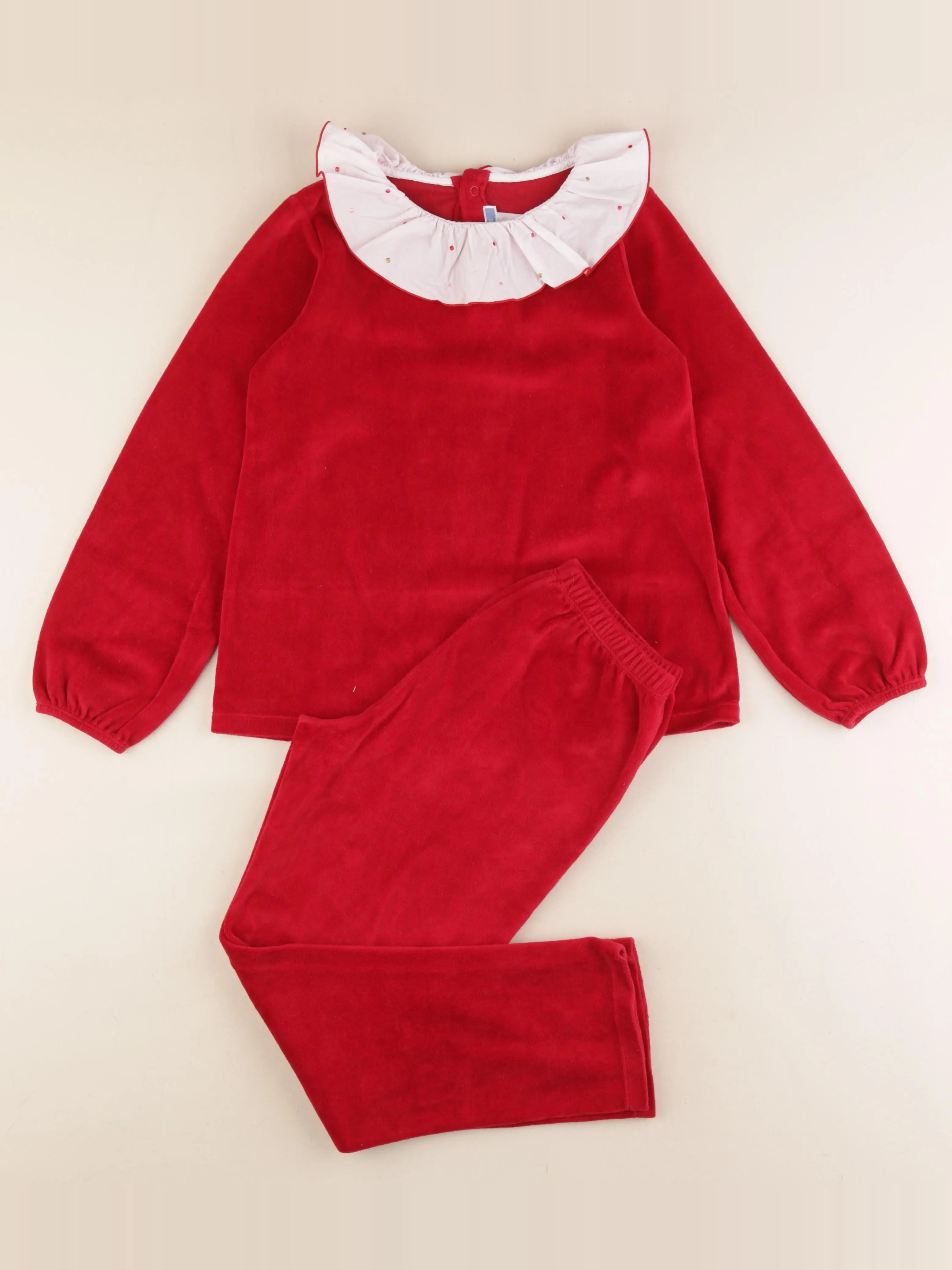 Jacadi - pyjama velours rouge - 10 ans