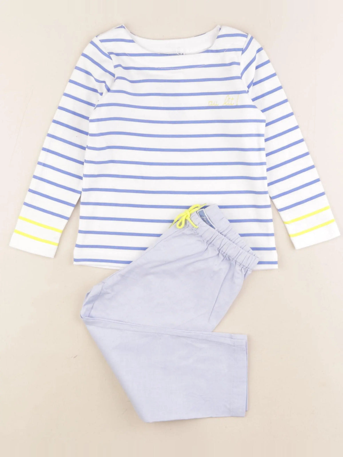 Jacadi - pyjama coton blanc, bleu - 2 ans