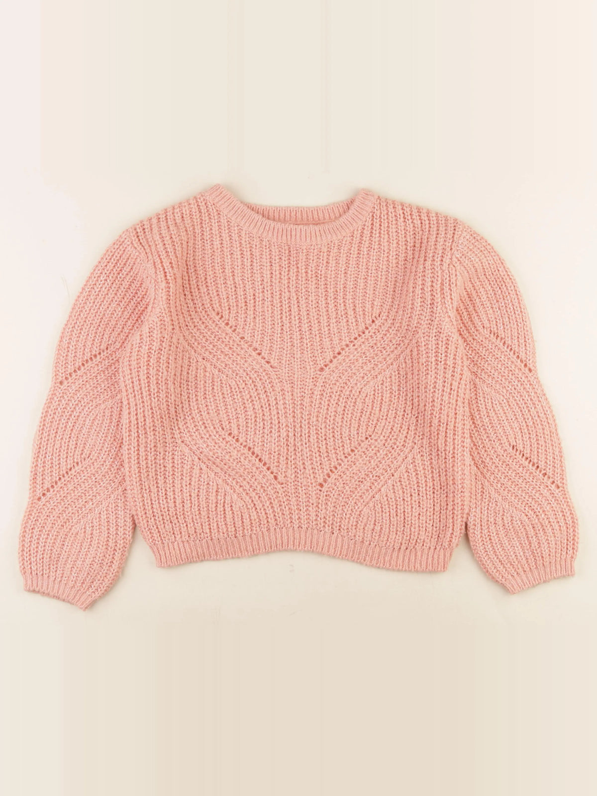 Little Cigogne - pull rose - 10 ans