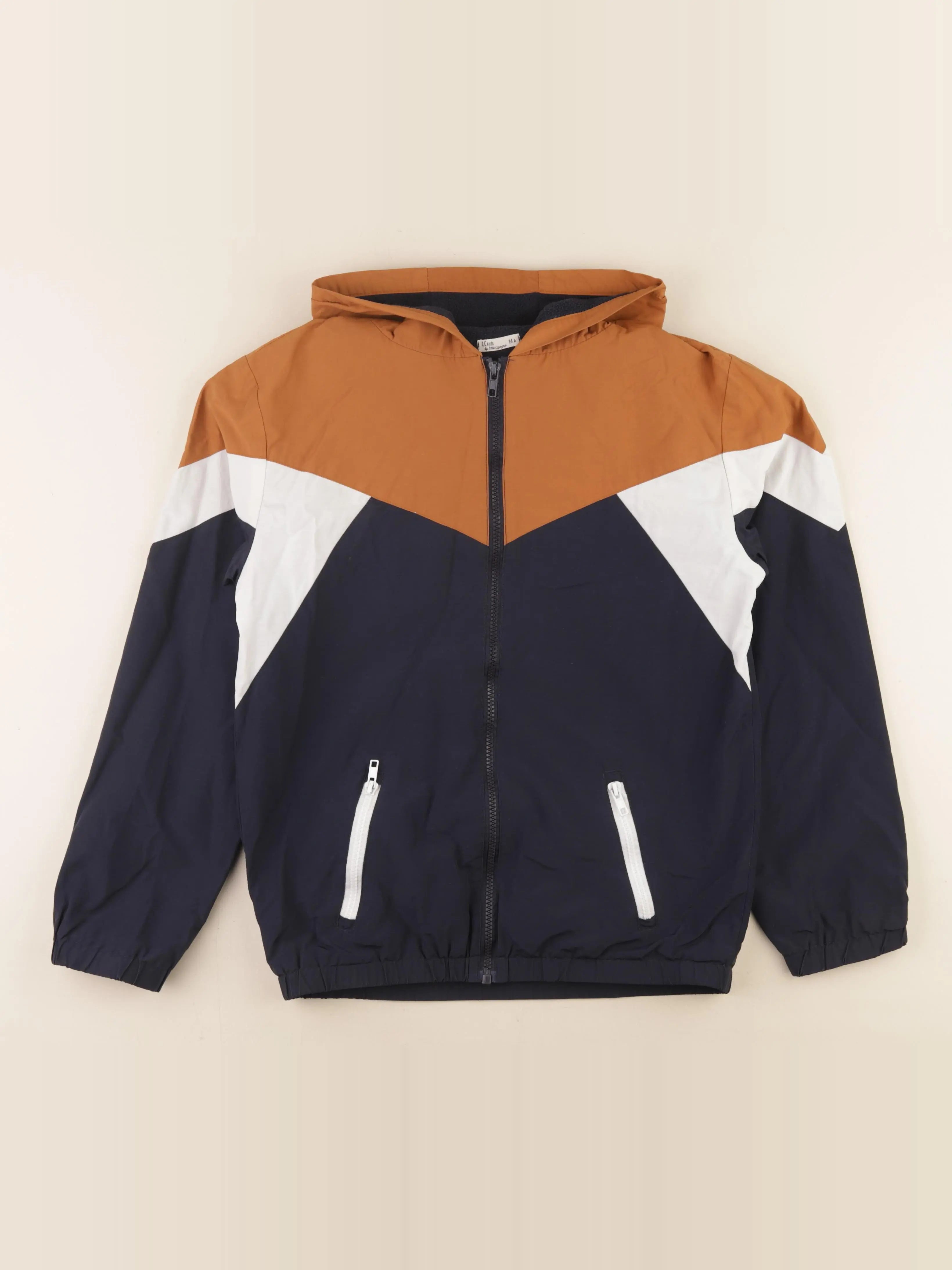 Little Cigogne - imperméable marron, bleu - 14 ans