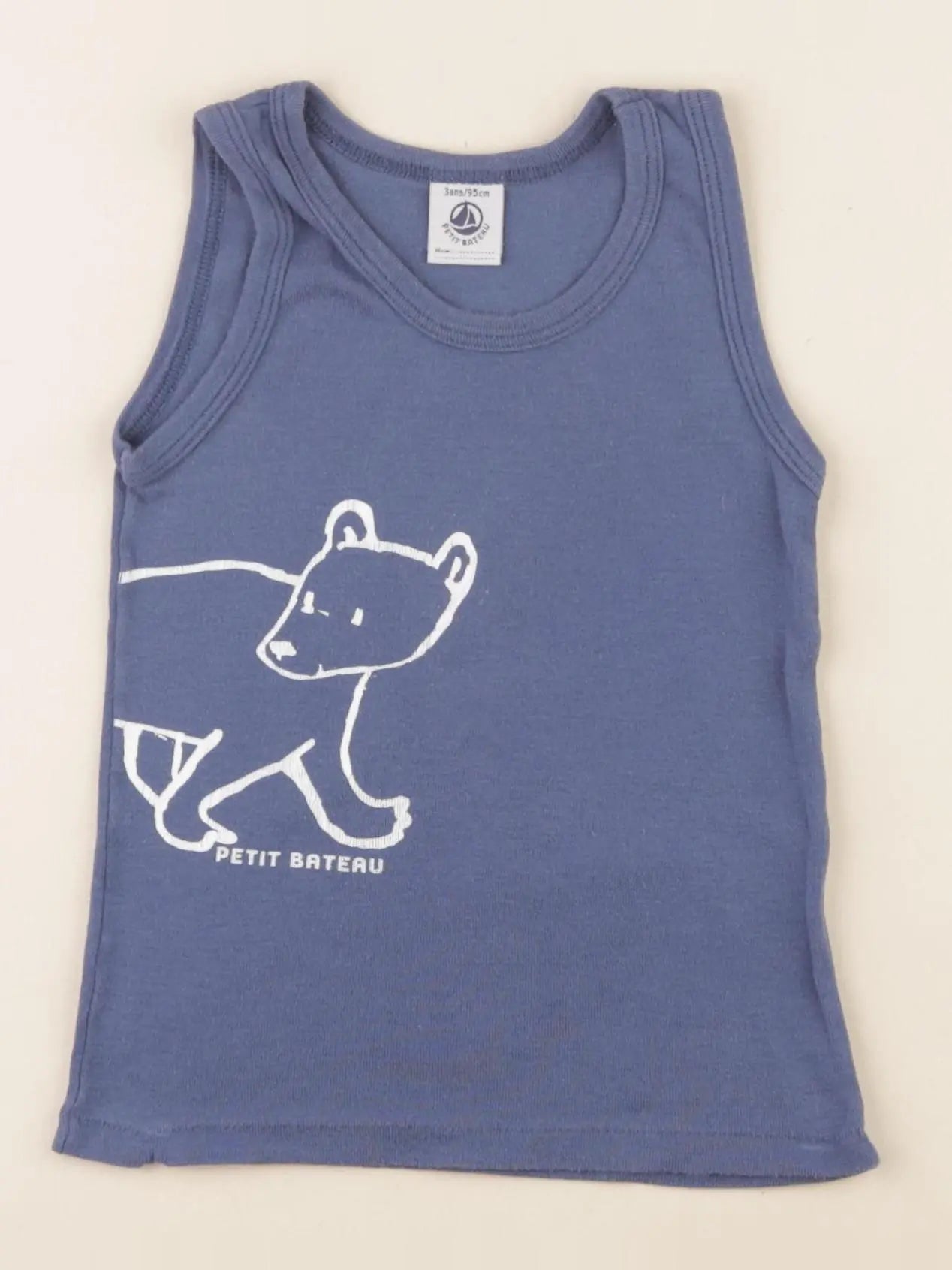 Petit Bateau - maillot de corps bleu - 3 ans