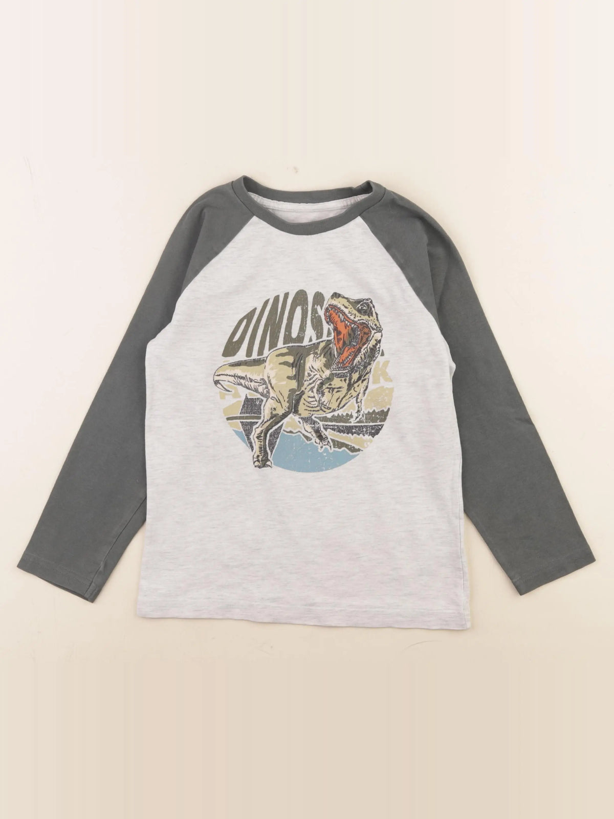 Vertbaudet - tee-shirt vert, gris - 6 ans