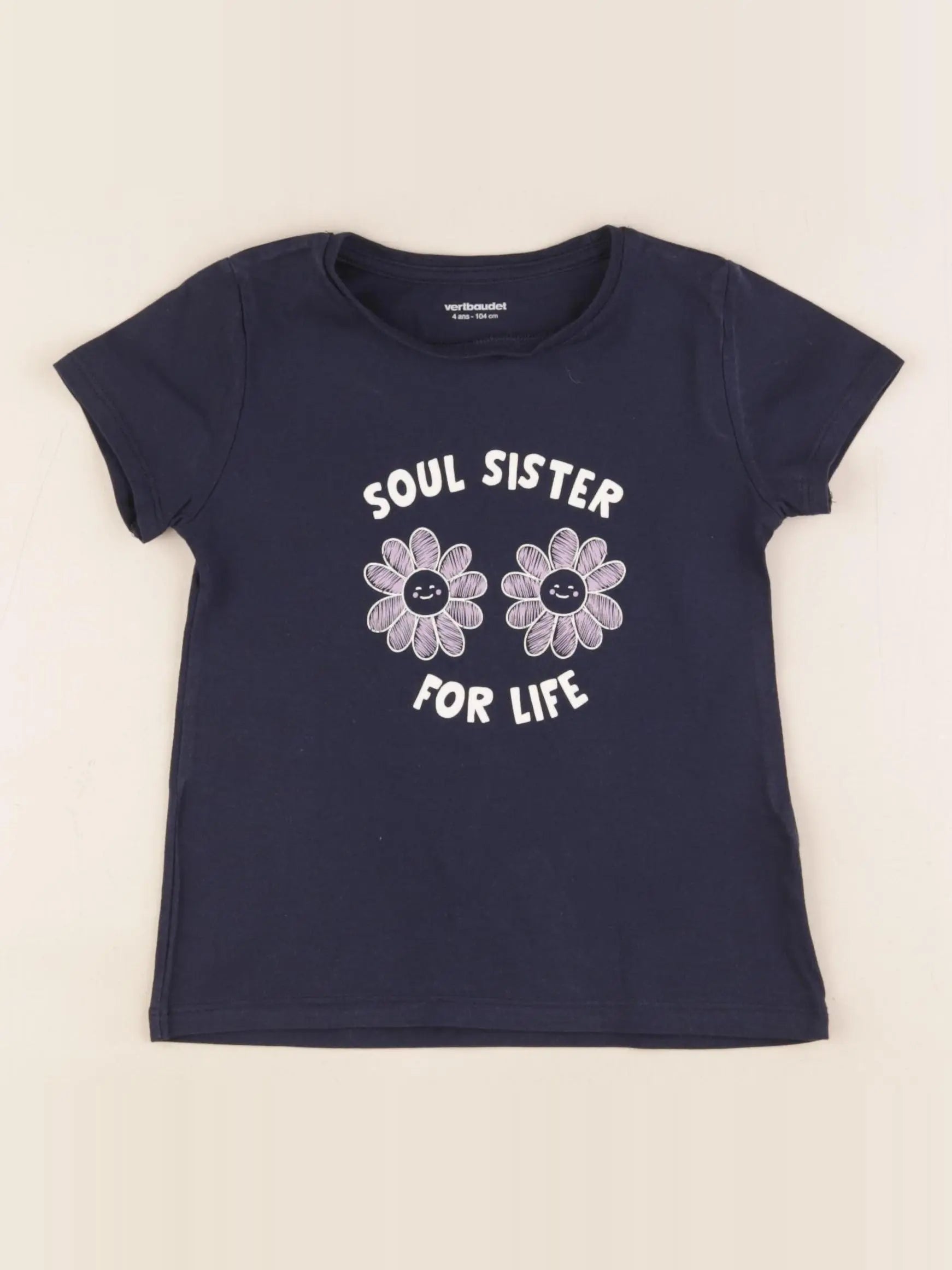 Vertbaudet - tee-shirt bleu - 4 ans