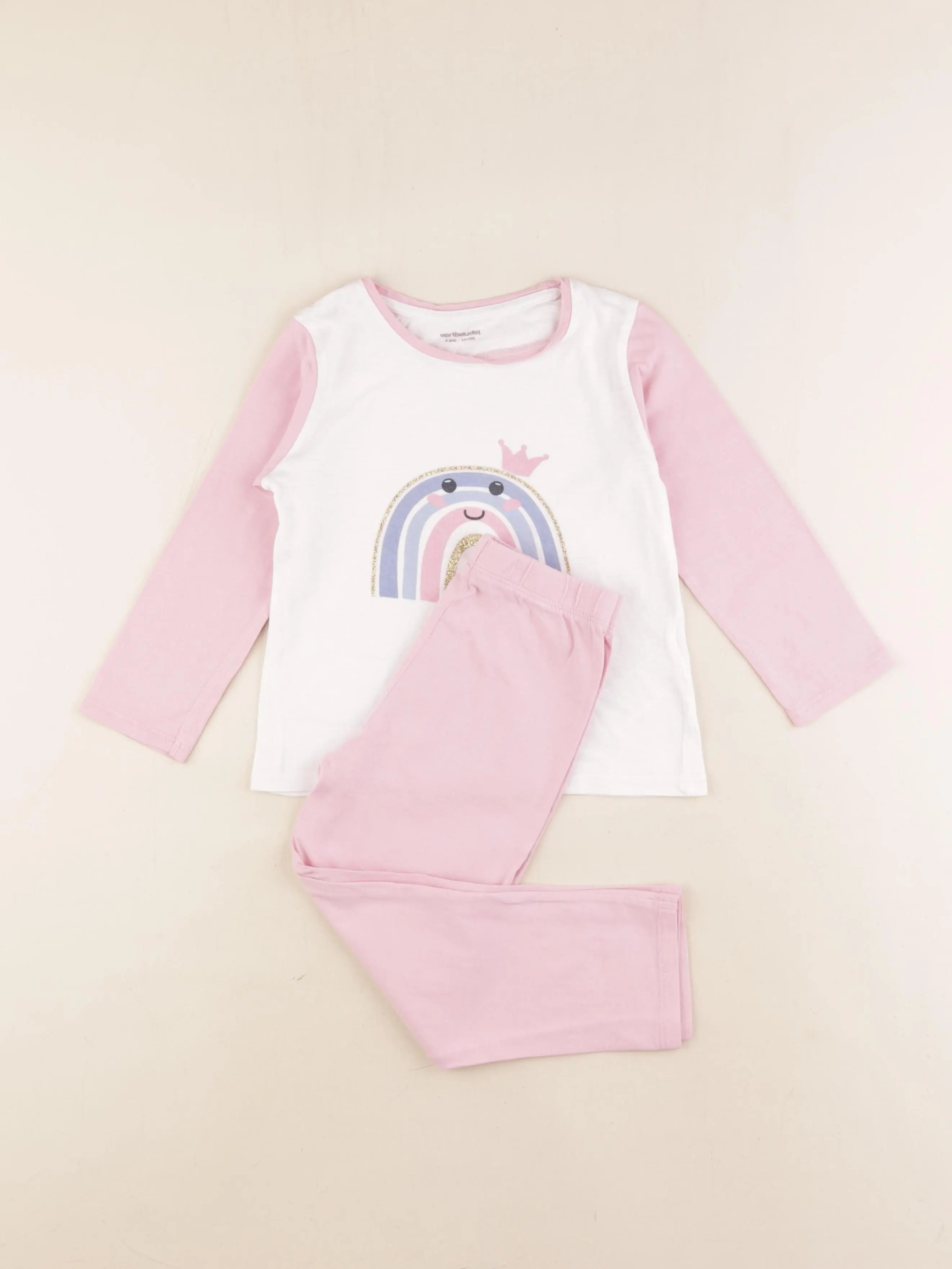 Vertbaudet - pyjama coton rose - 4 ans