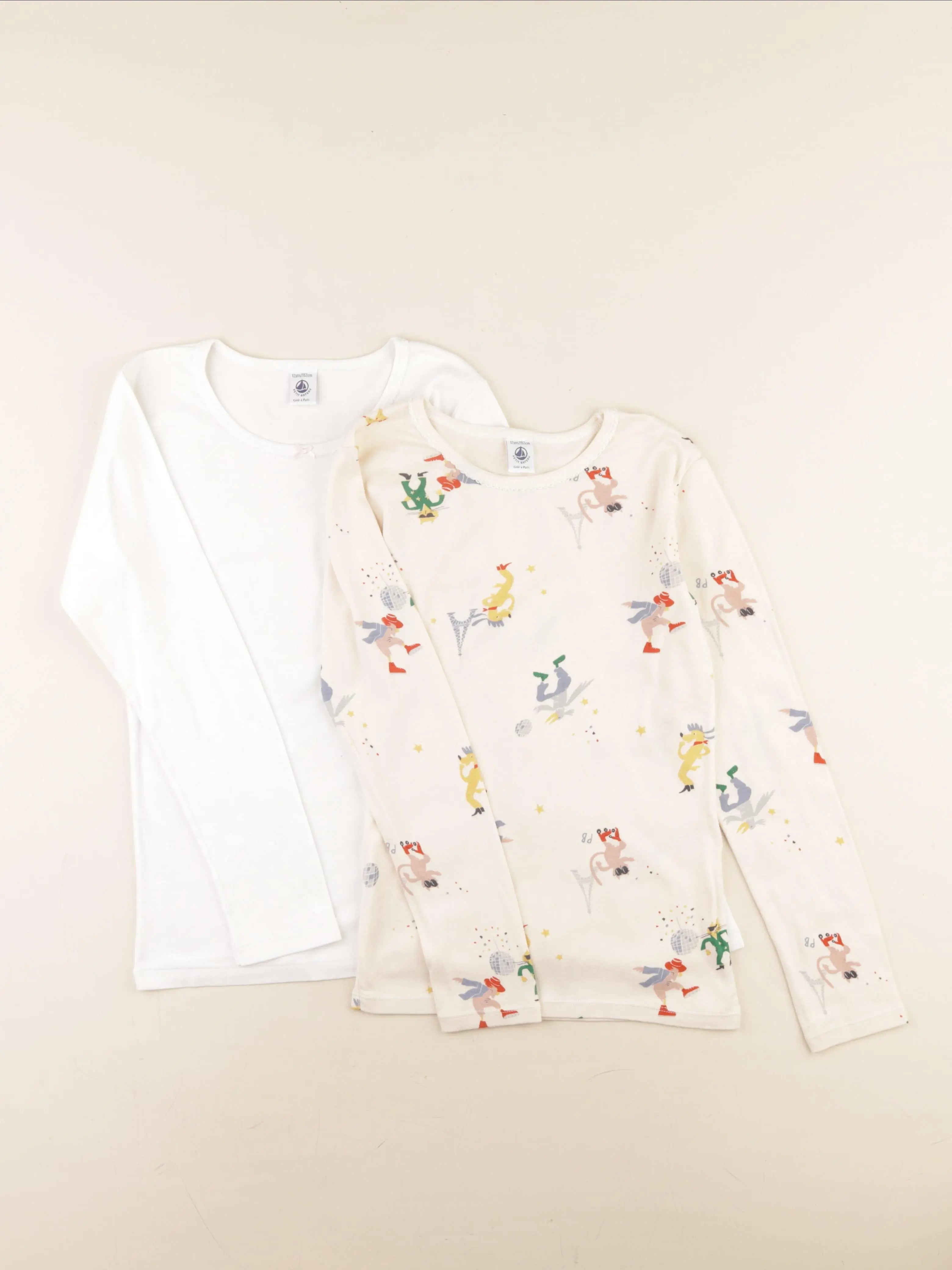 Petit Bateau - lot de 2 maillots de corps multicolore - 12 ans