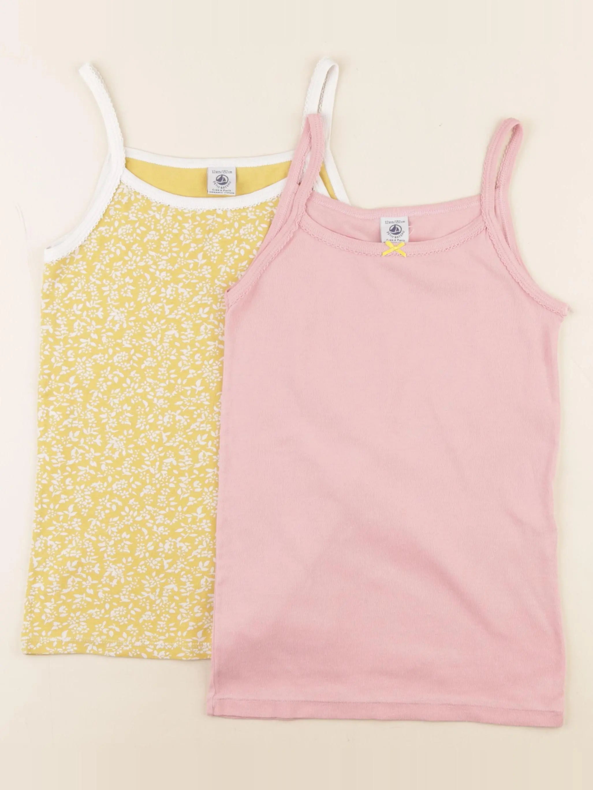 Petit Bateau - maillot de corps jaune, rose - 12 ans