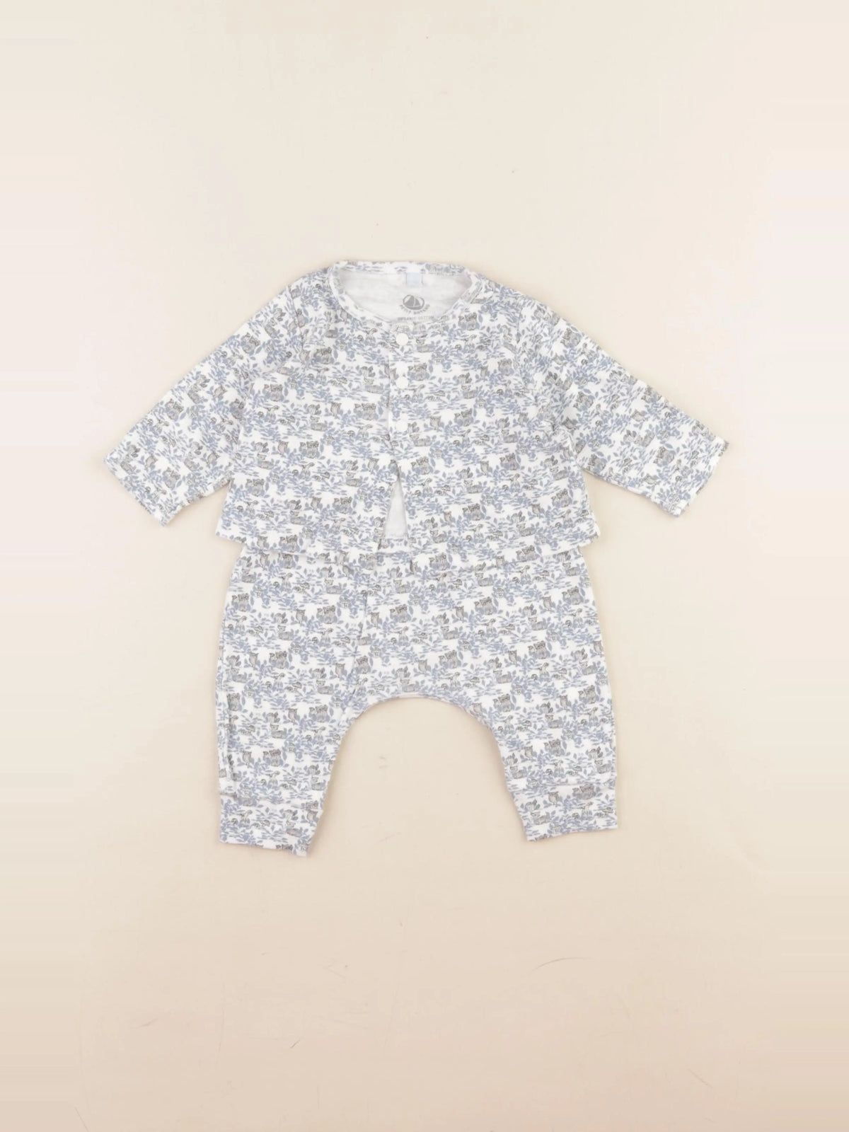 Petit Bateau - ensemble bleu - 3 mois