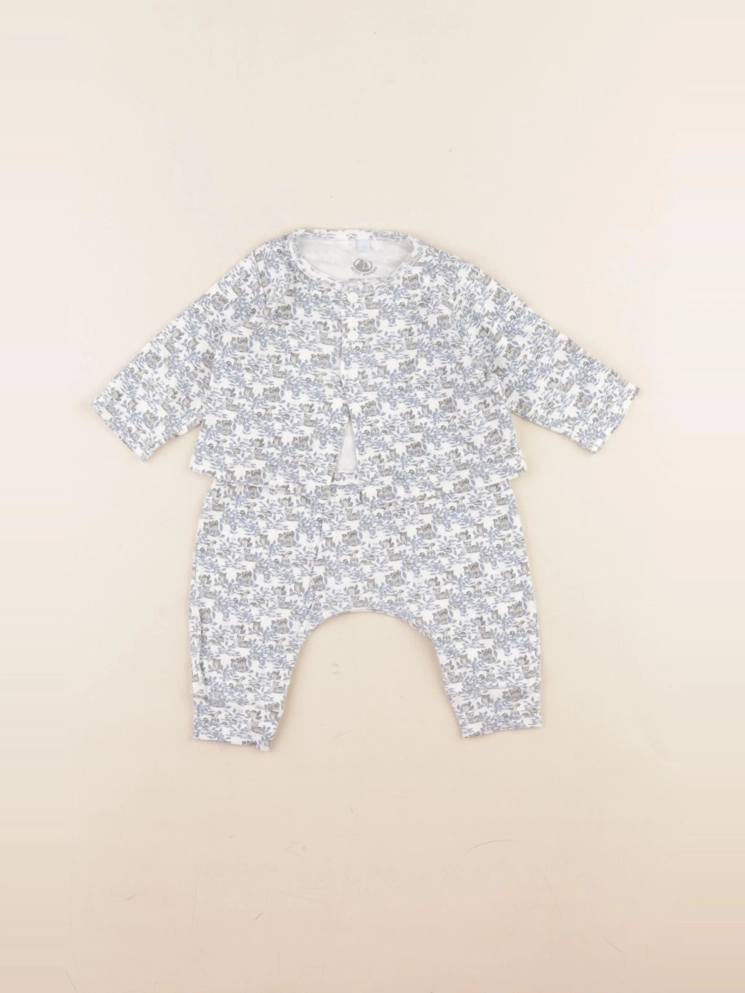 Petit Bateau - ensemble bleu - 3 mois