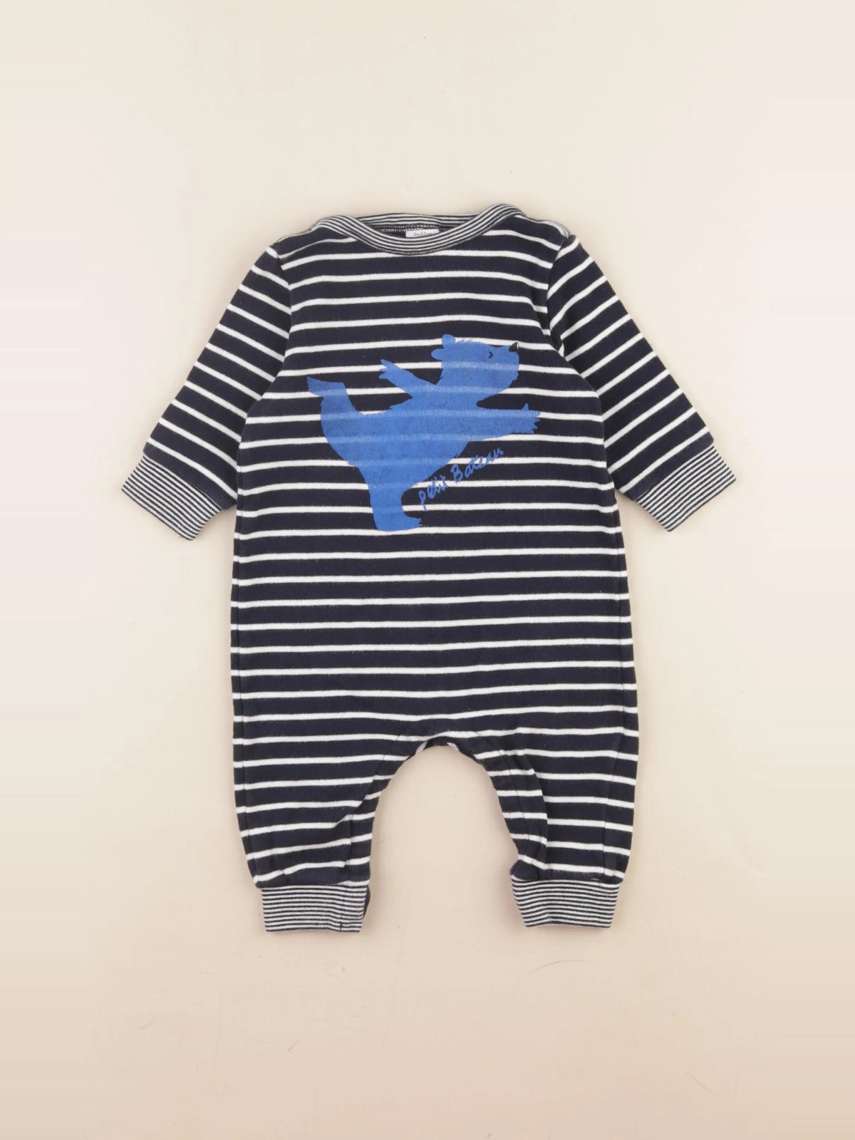 Petit Bateau - combinaison bleu - 6 mois