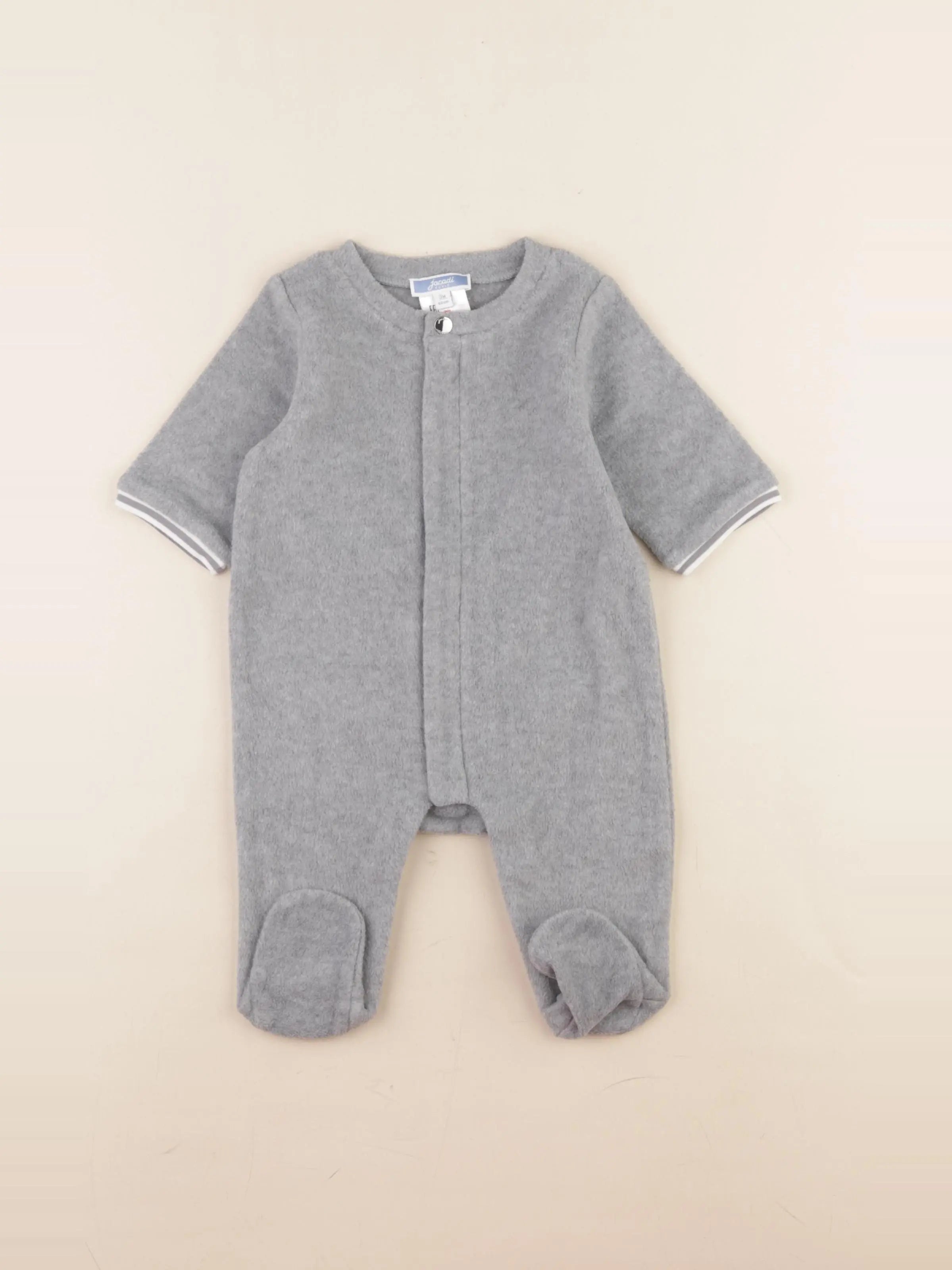 Jacadi - pyjama velours gris - 3 mois