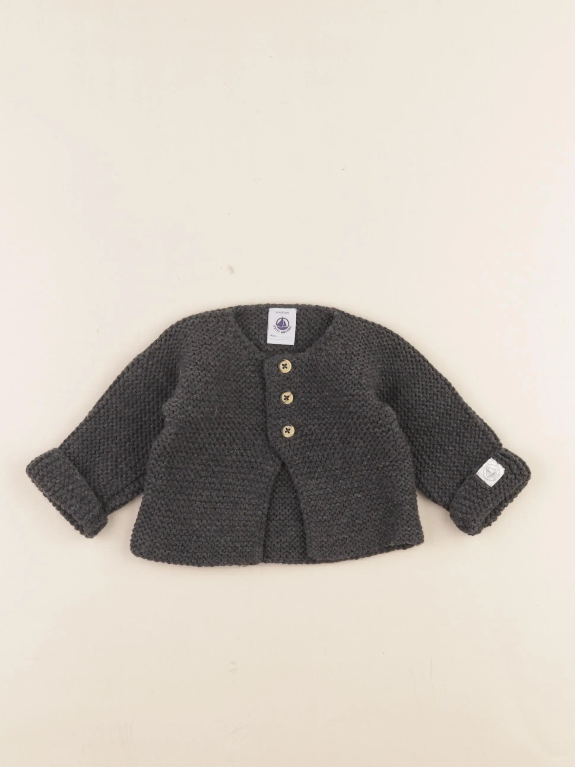 Petit Bateau - gilet gris - 3 mois