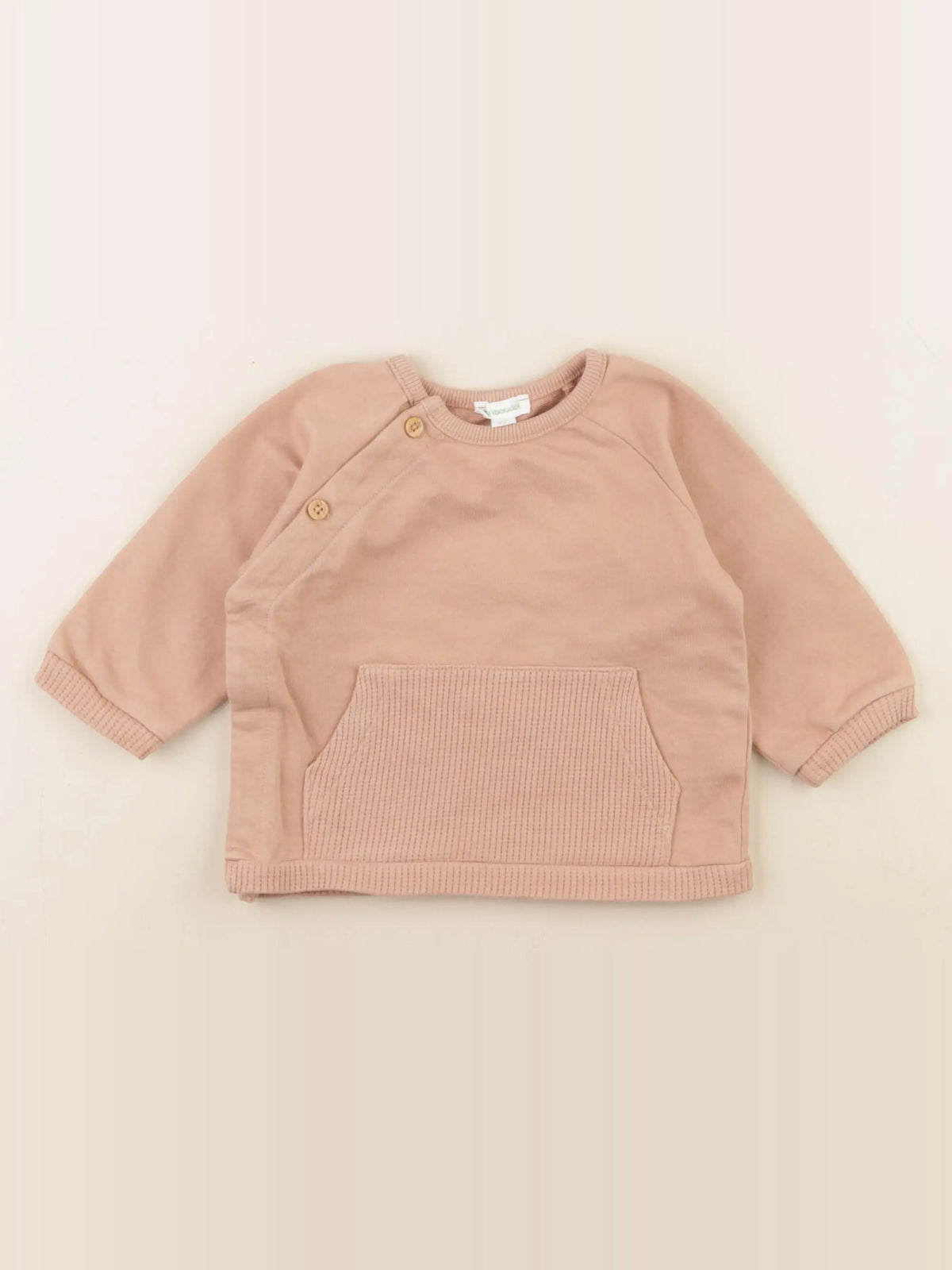 Vertbaudet - sweat beige - 9 mois