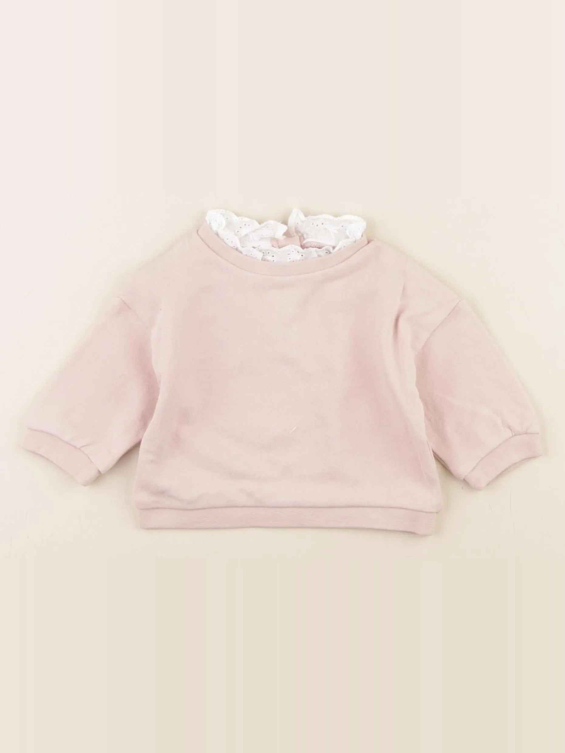 Vertbaudet - sweat rose - 3 mois