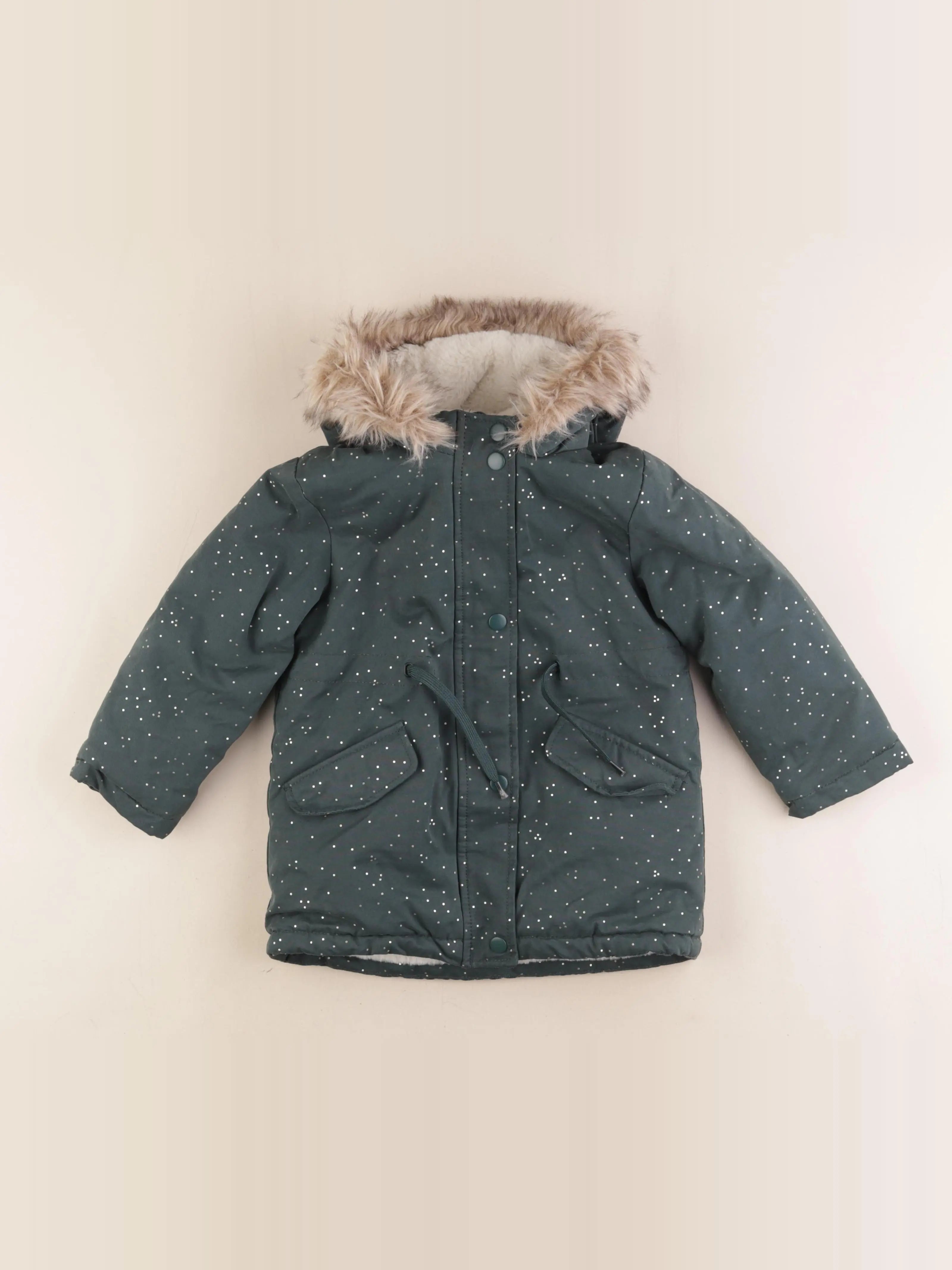Vertbaudet - parka vert - 4 ans