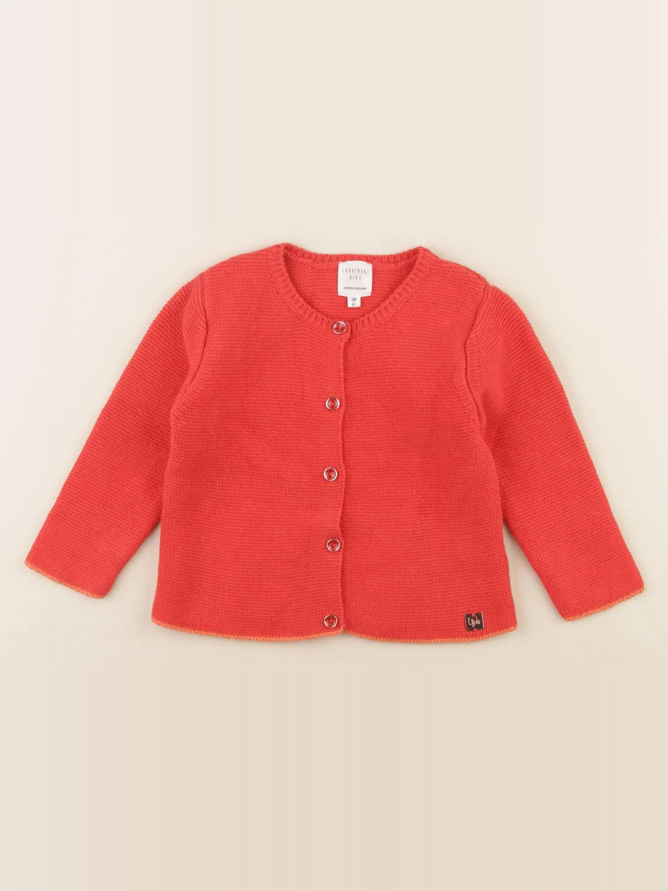 Carrément Beau - gilet rouge - 18 mois