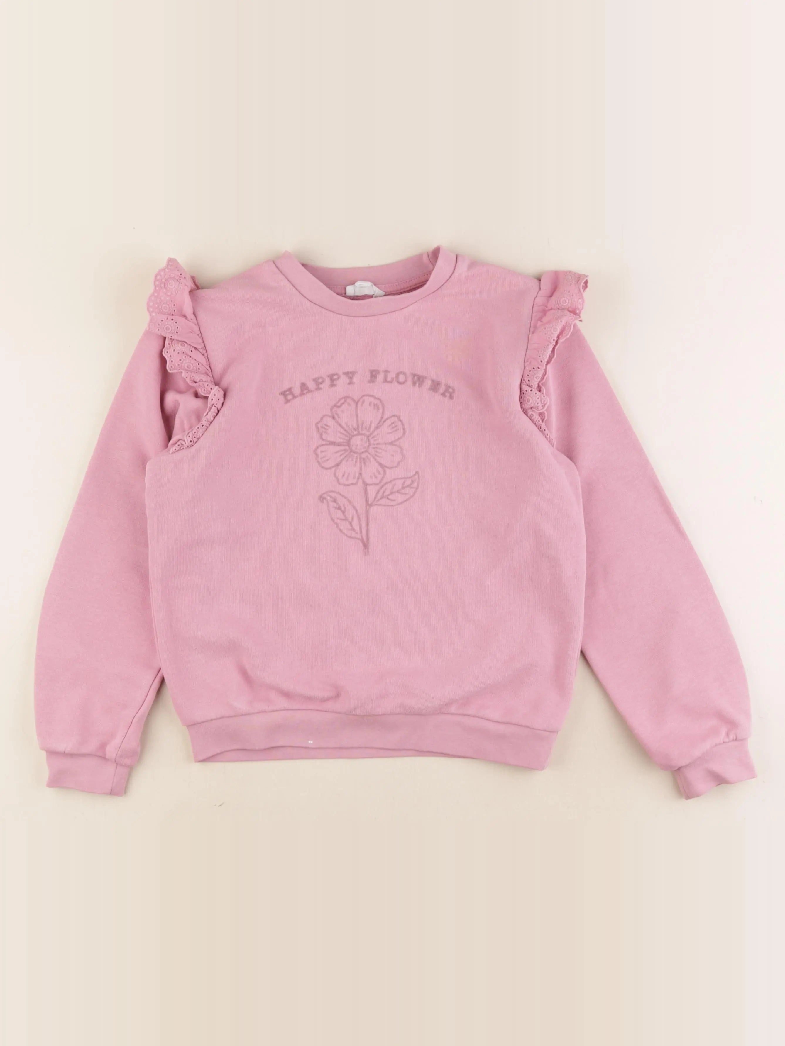 Vertbaudet - sweat rose - 8 ans