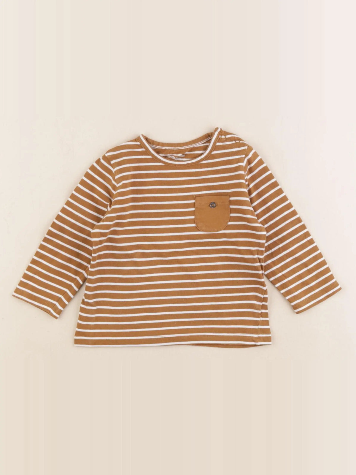 Vertbaudet - tee-shirt marron - 9 mois