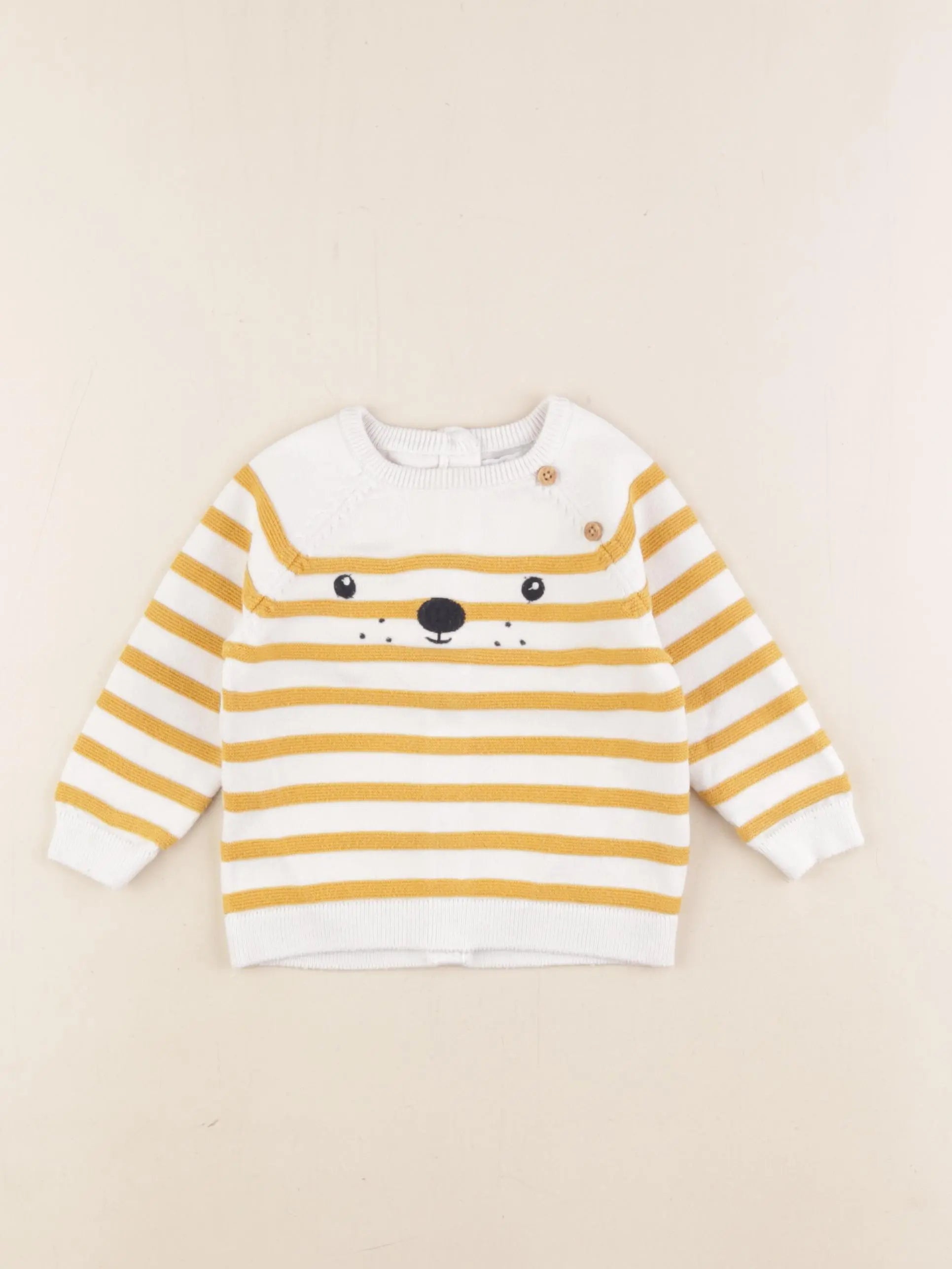 Vertbaudet - pull jaune - 12 mois