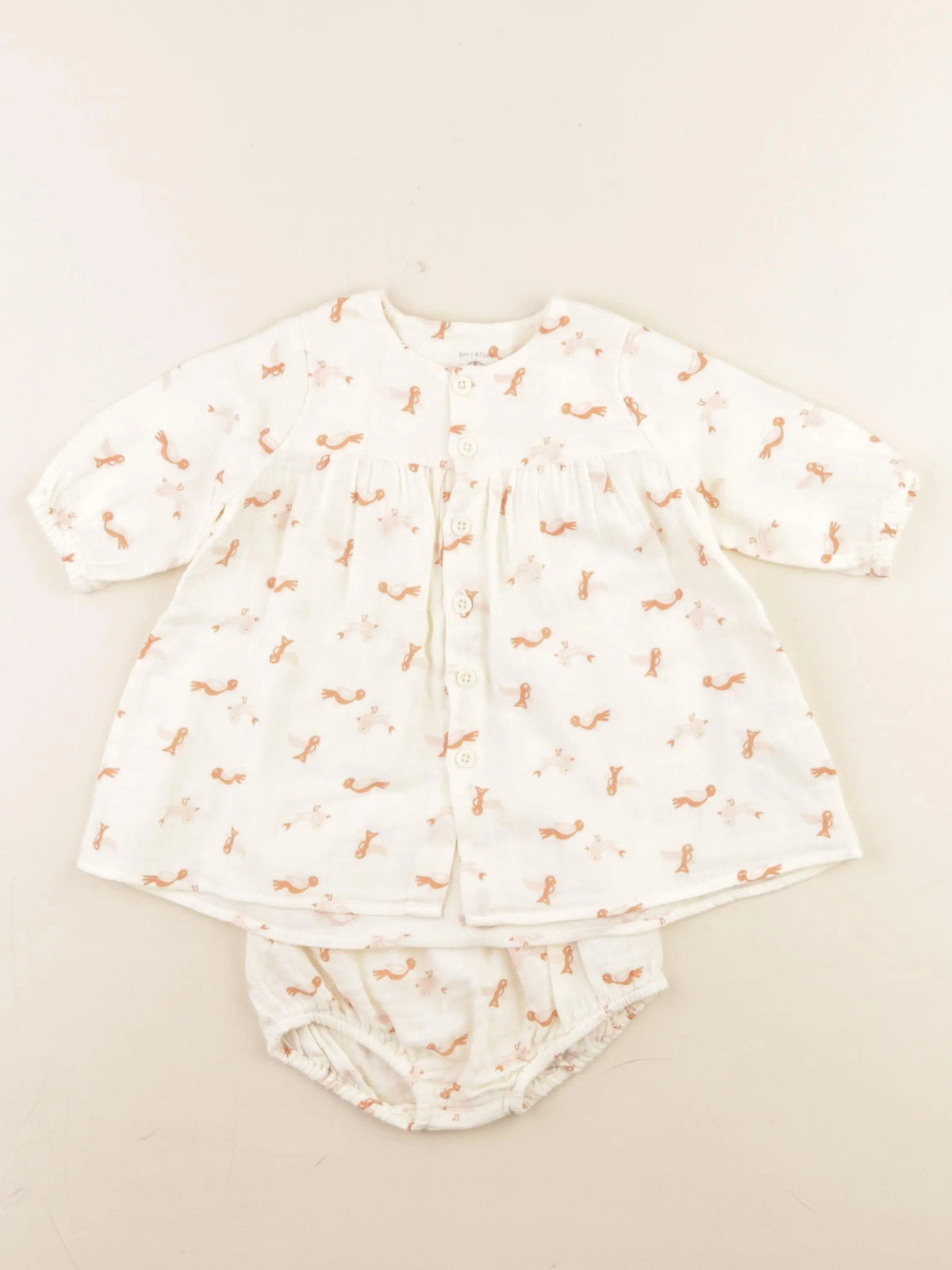 Petit Bateau - robe beige - 6 mois
