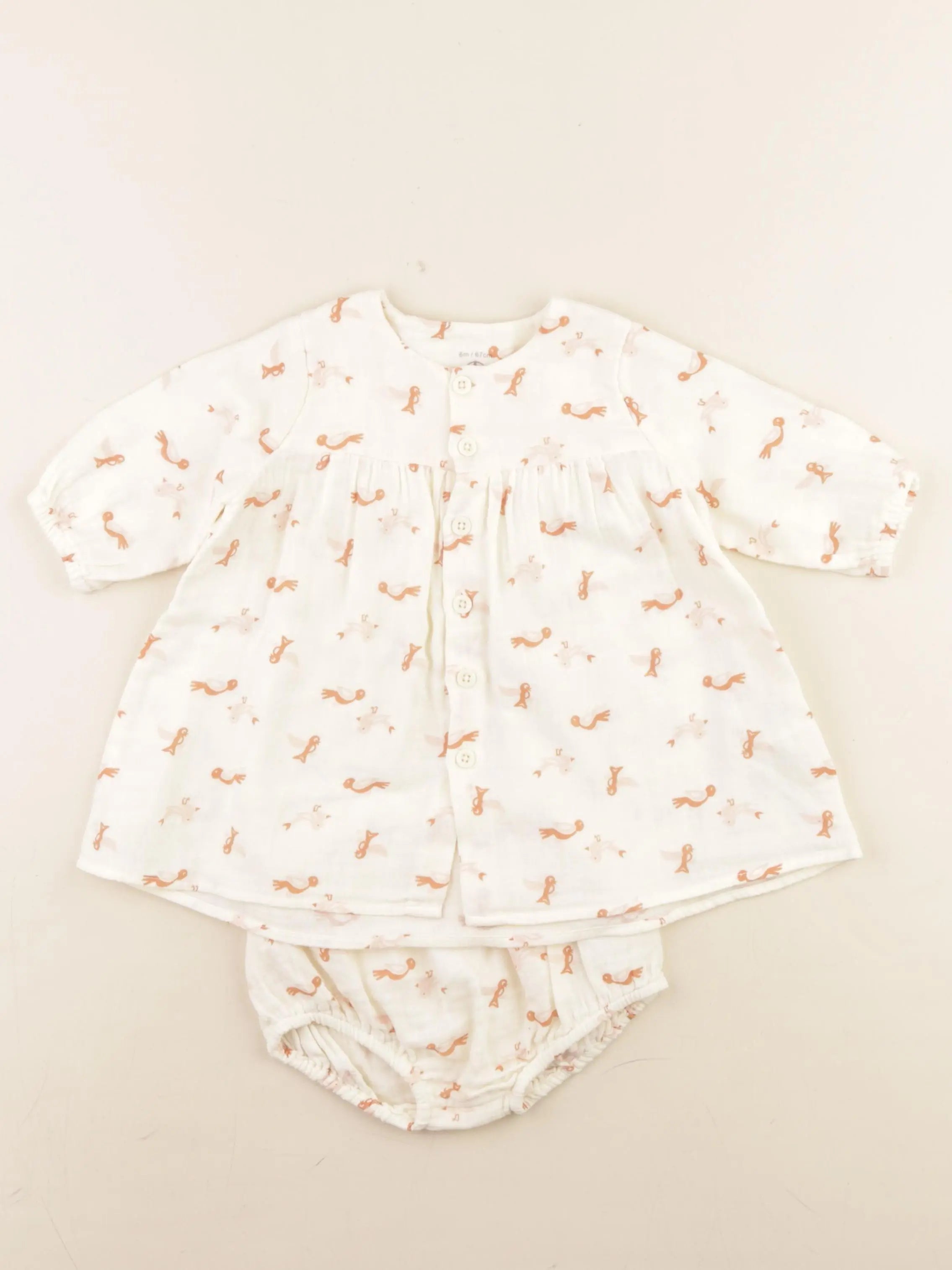 Petit Bateau - robe beige - 6 mois