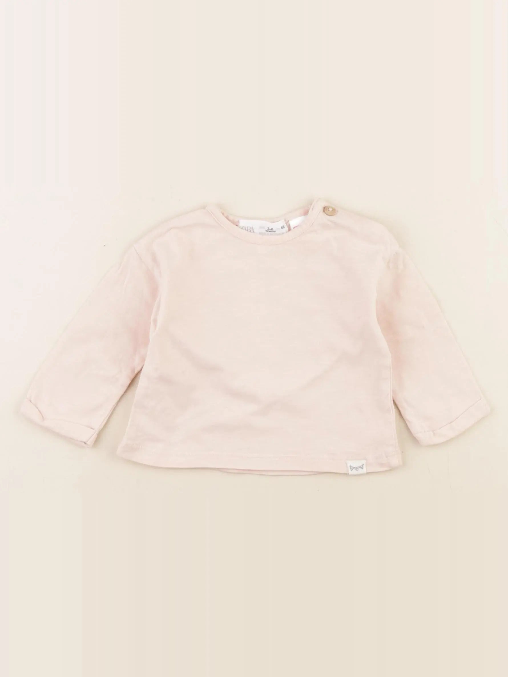 Zara - tee-shirt rose - 3/6 mois