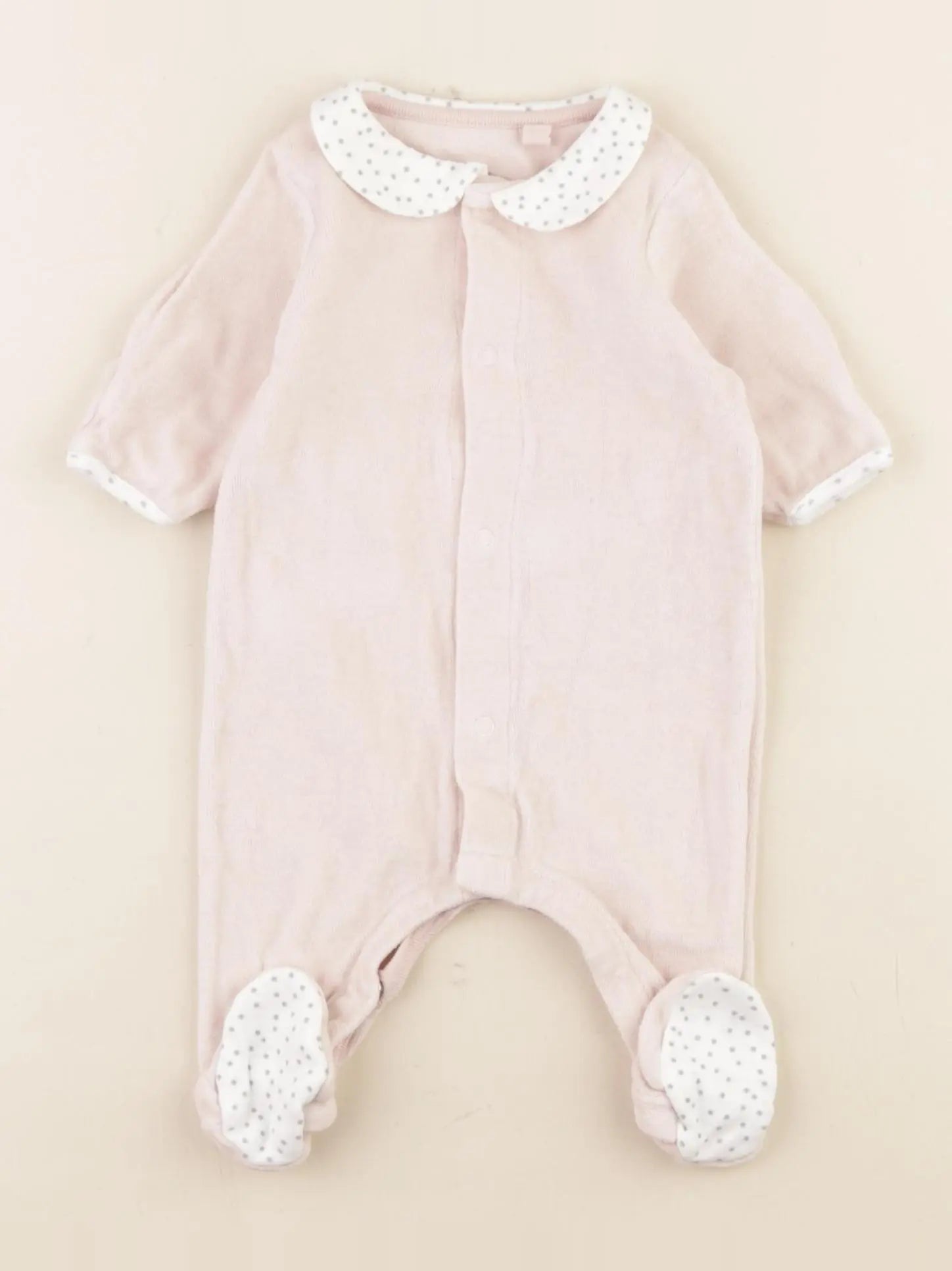 Boutchou - pyjama velours rose - 0 mois